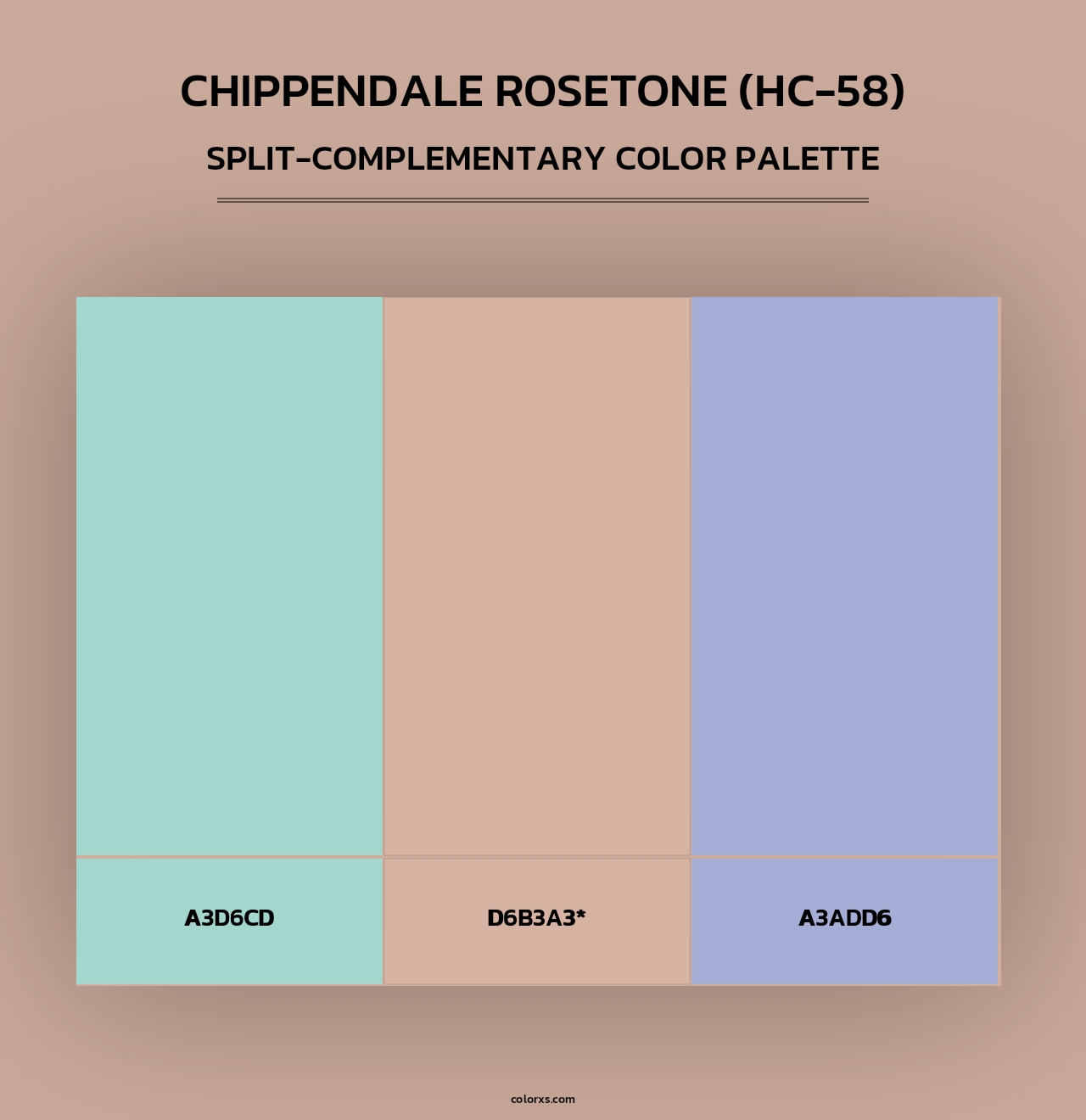 Chippendale Rosetone (HC-58) - Split-Complementary Color Palette