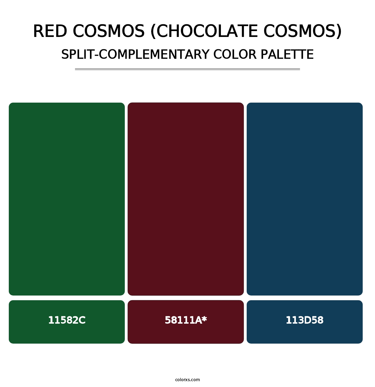 Red Cosmos (Chocolate Cosmos) - Split-Complementary Color Palette