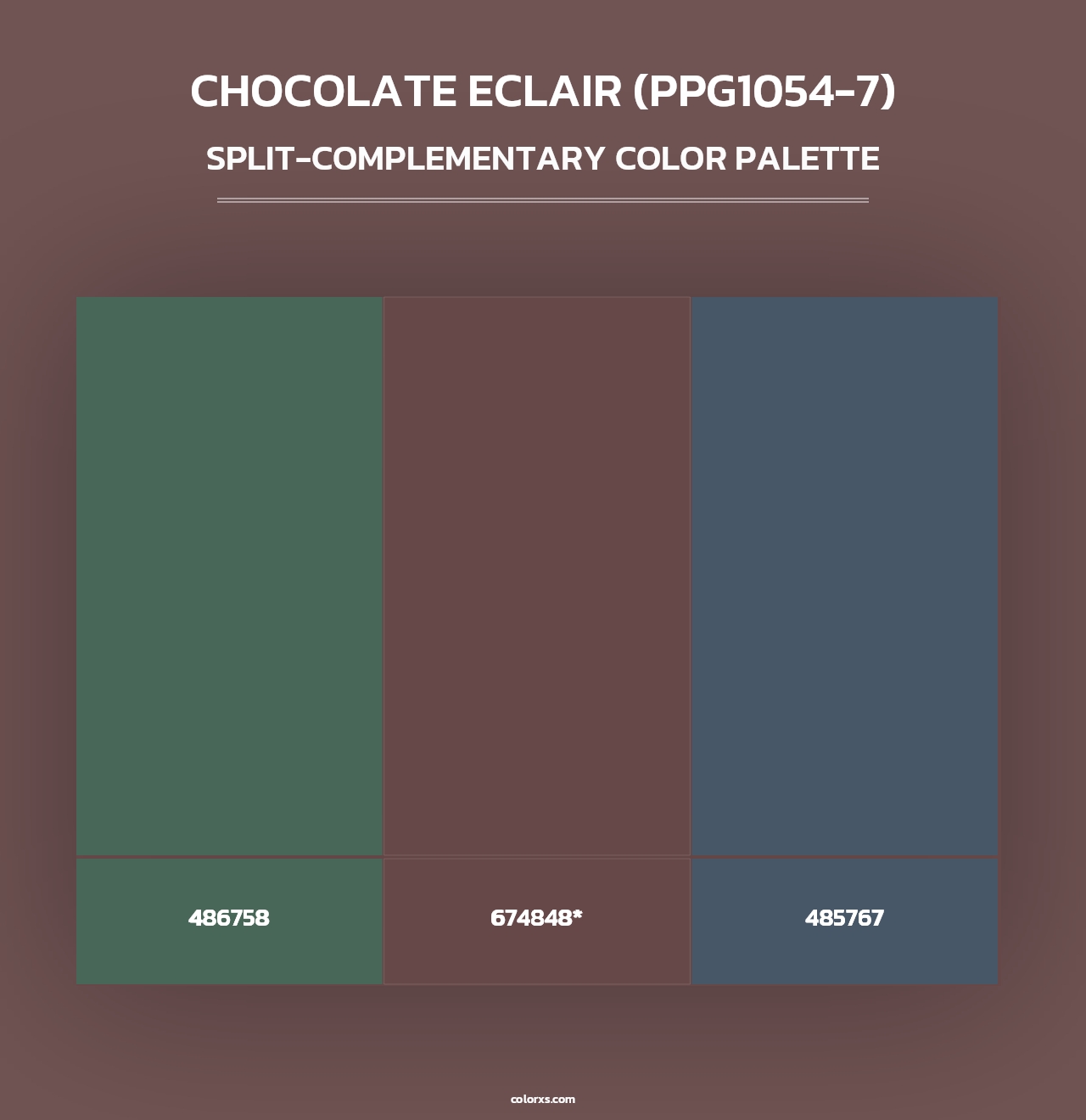 Chocolate Eclair (PPG1054-7) - Split-Complementary Color Palette