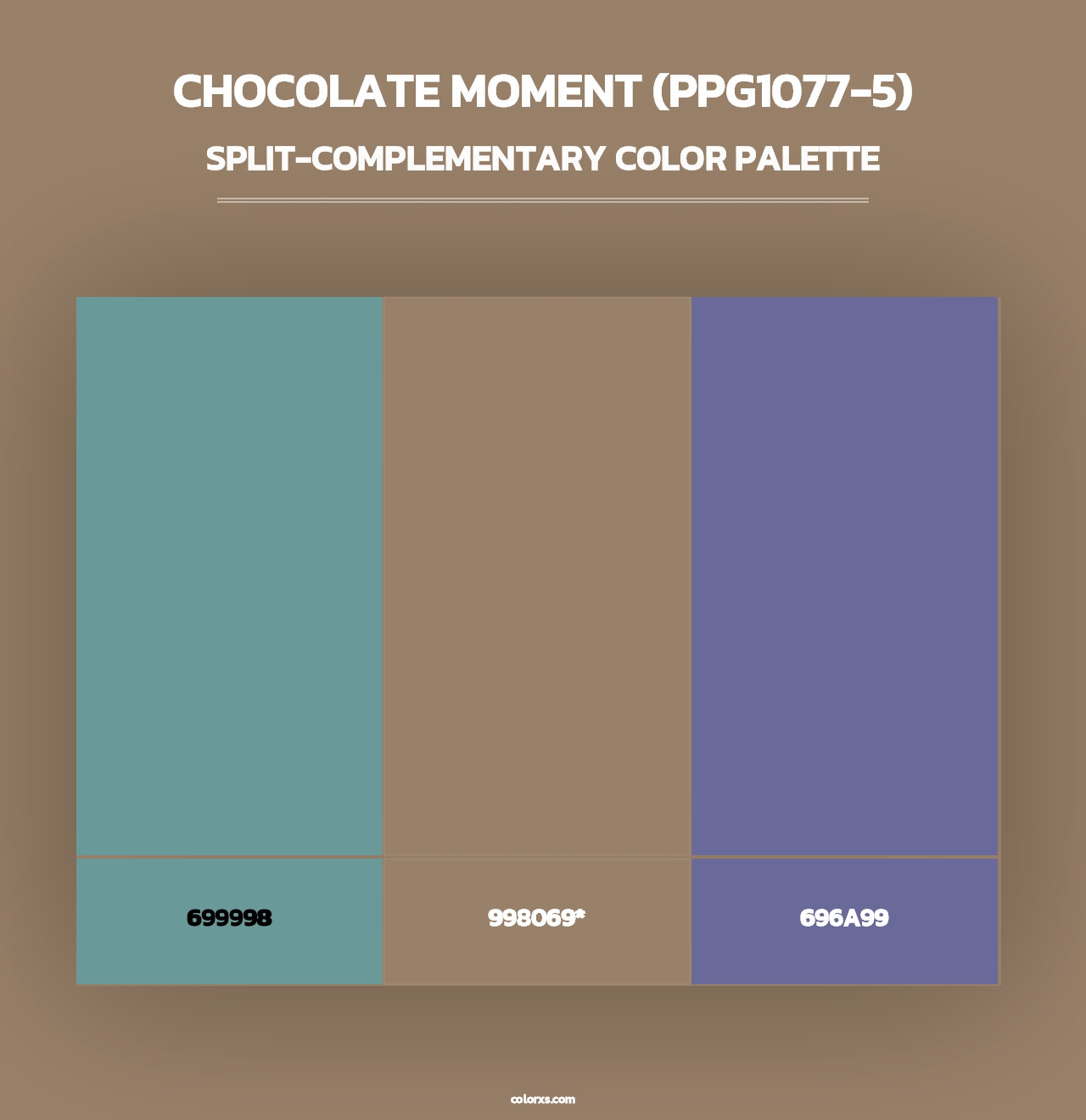 Chocolate Moment (PPG1077-5) - Split-Complementary Color Palette