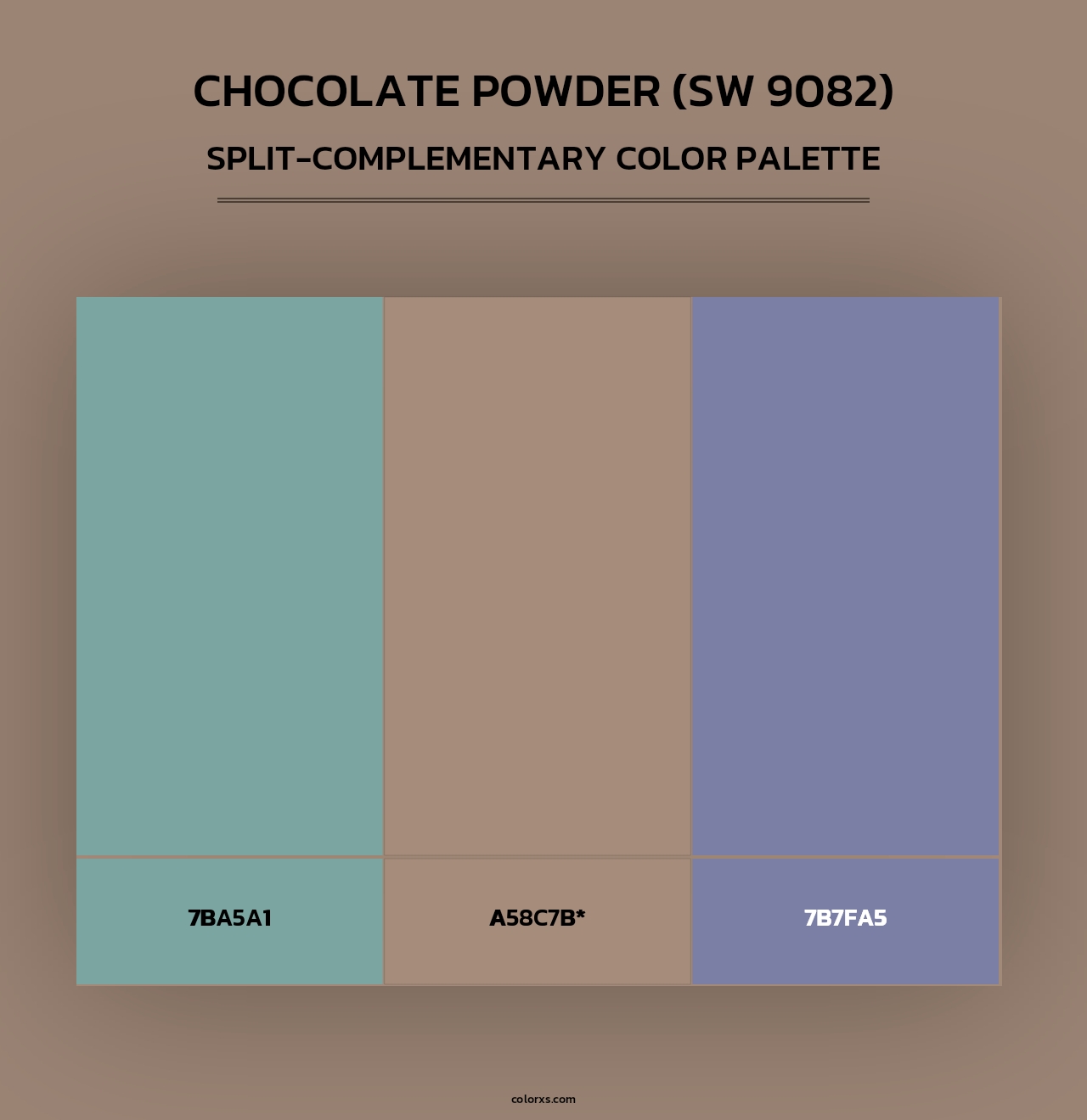 Chocolate Powder (SW 9082) - Split-Complementary Color Palette