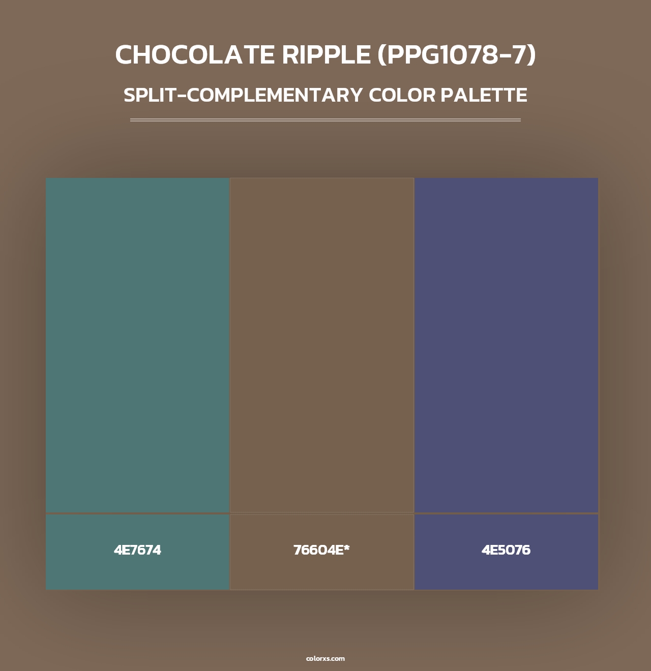Chocolate Ripple (PPG1078-7) - Split-Complementary Color Palette