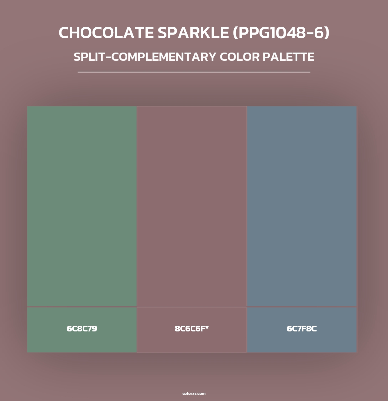 Chocolate Sparkle (PPG1048-6) - Split-Complementary Color Palette