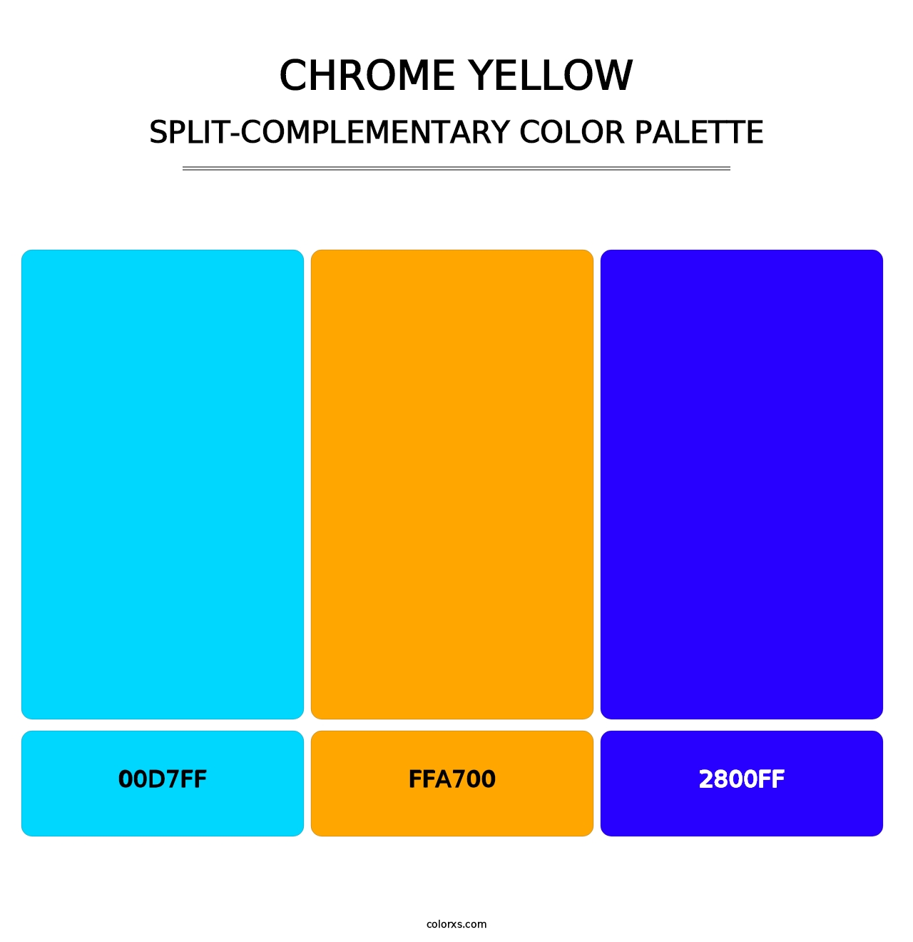 Chrome Yellow - Split-Complementary Color Palette