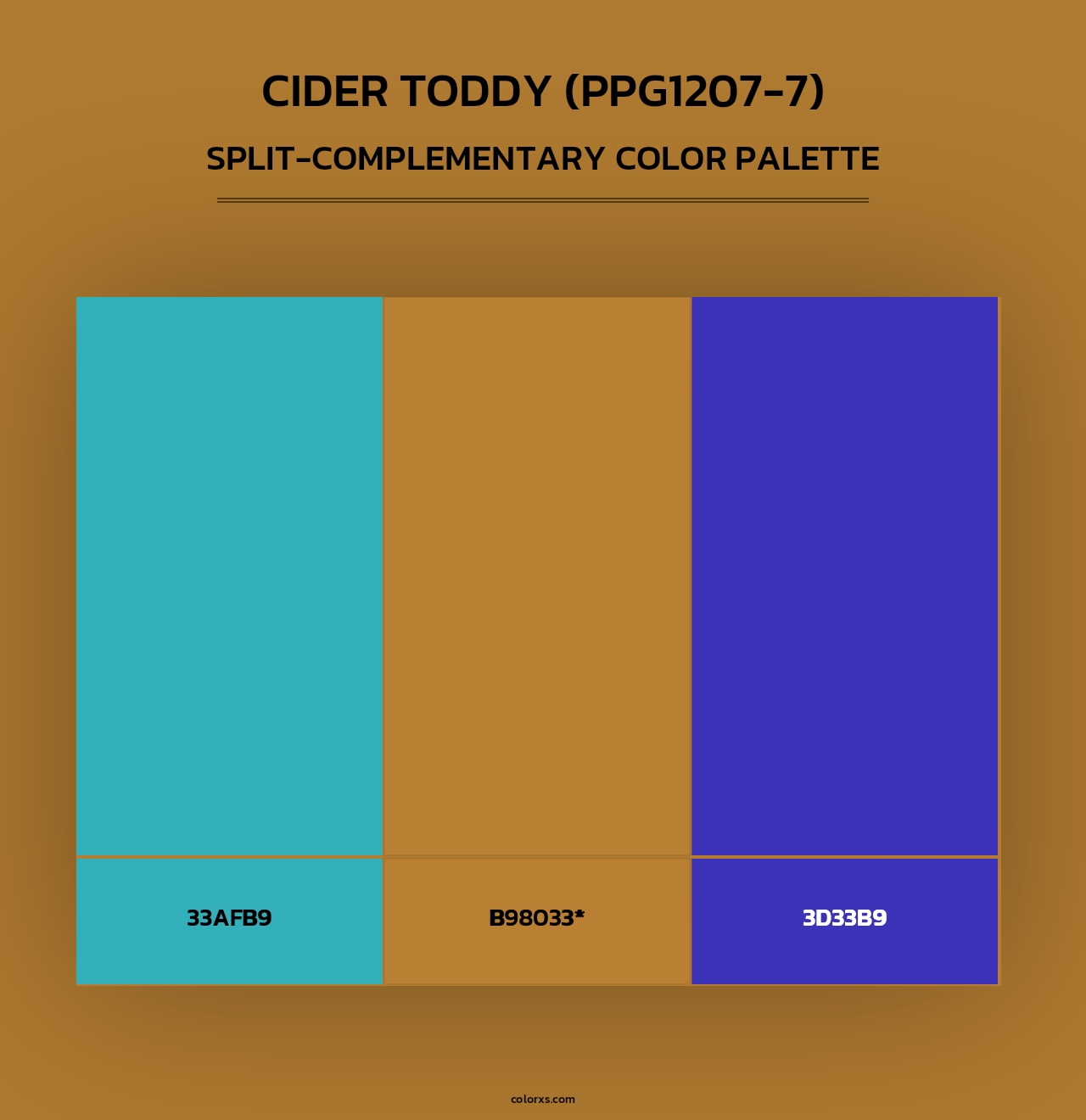 Cider Toddy (PPG1207-7) - Split-Complementary Color Palette