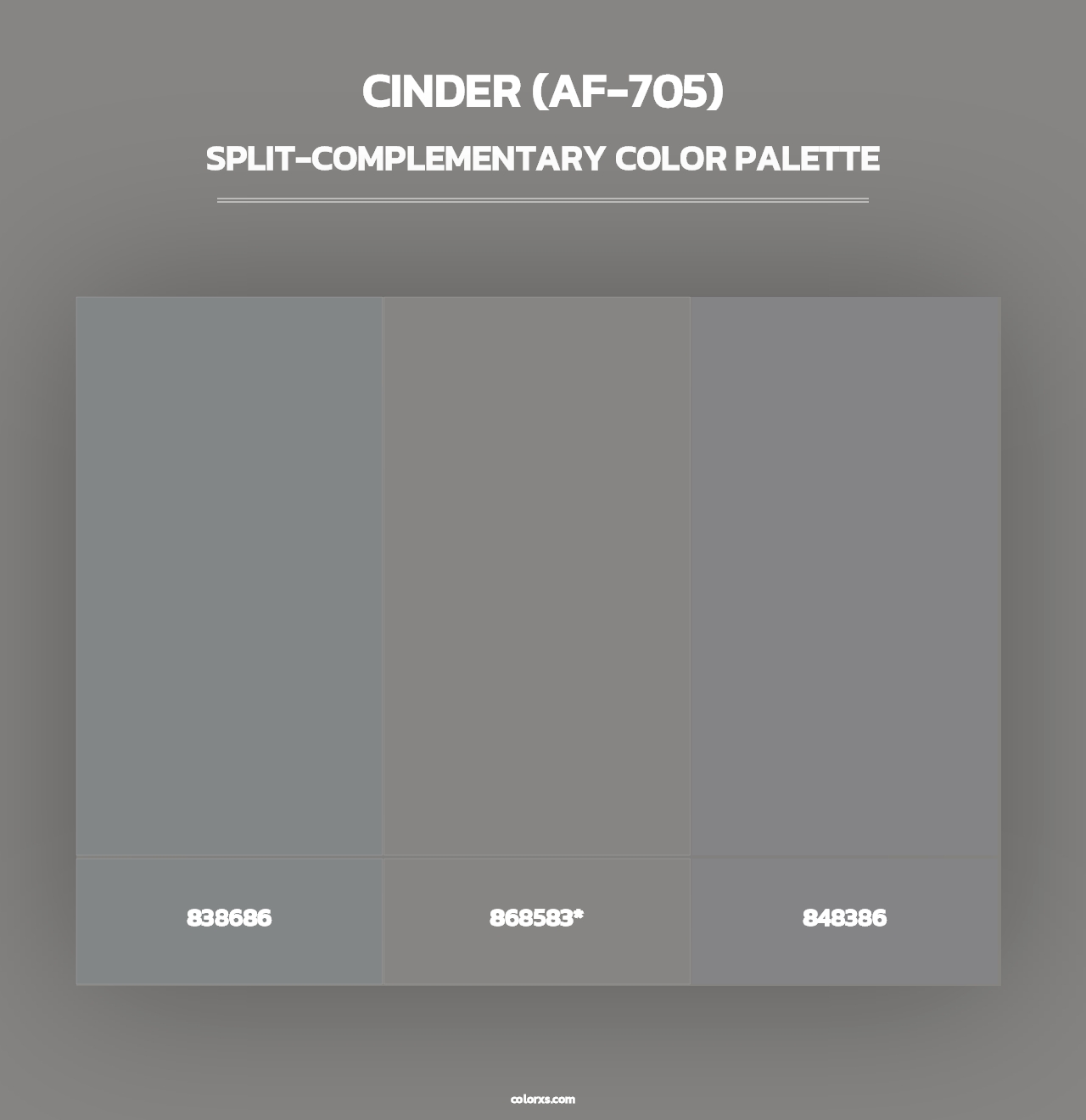 Cinder (AF-705) - Split-Complementary Color Palette