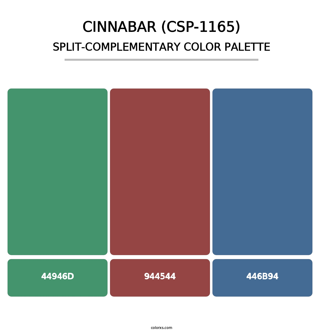 Cinnabar (CSP-1165) - Split-Complementary Color Palette
