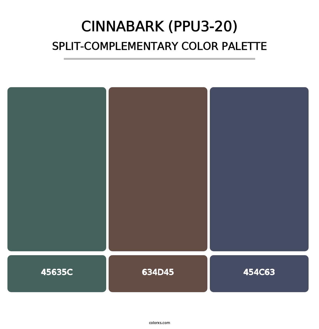 Cinnabark (PPU3-20) - Split-Complementary Color Palette