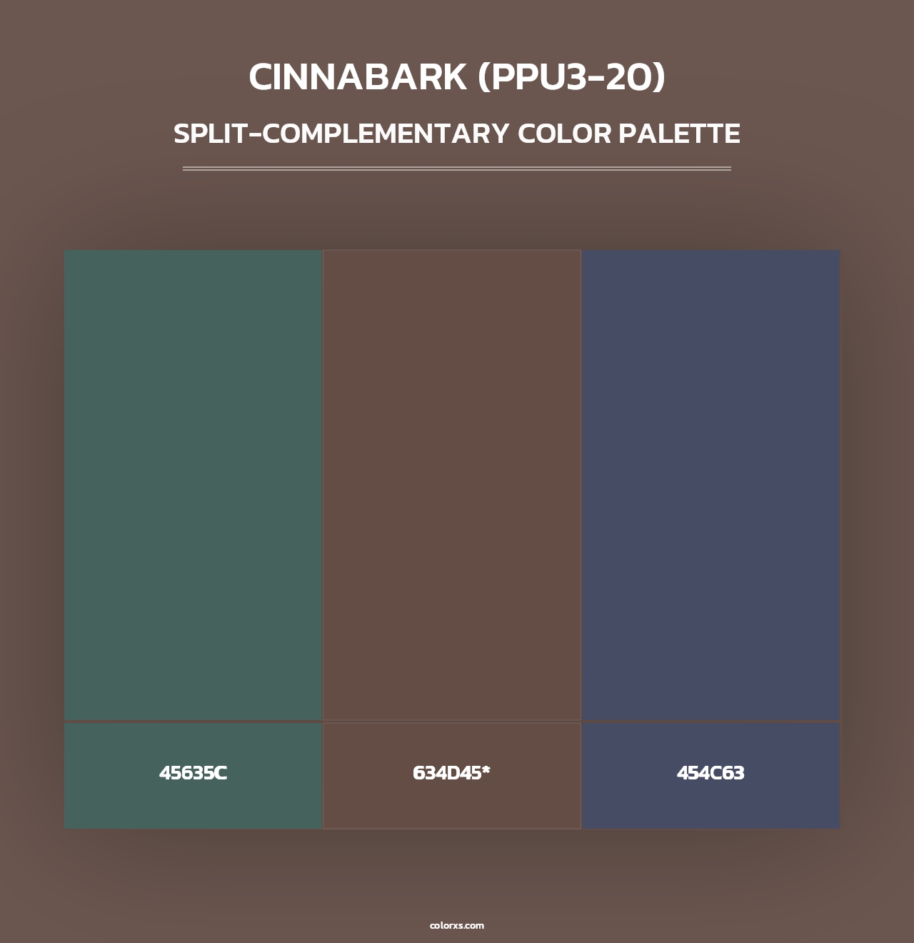 Cinnabark (PPU3-20) - Split-Complementary Color Palette