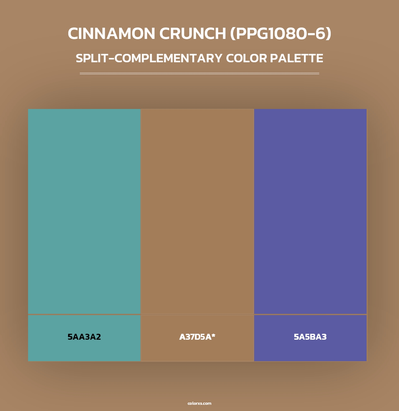 Cinnamon Crunch (PPG1080-6) - Split-Complementary Color Palette