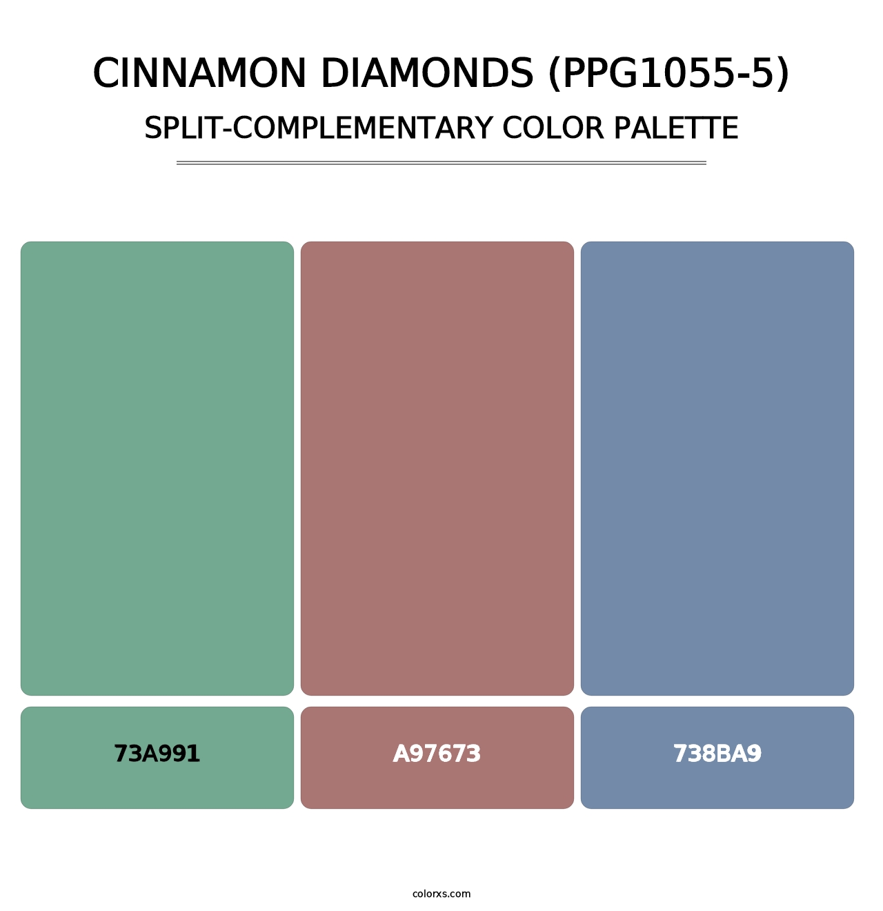 Cinnamon Diamonds (PPG1055-5) - Split-Complementary Color Palette
