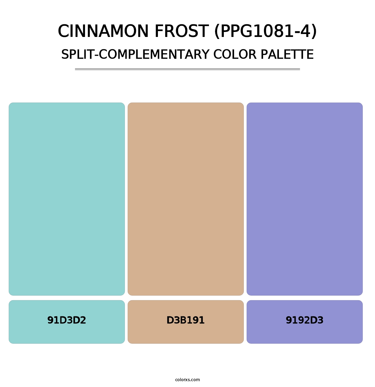 Cinnamon Frost (PPG1081-4) - Split-Complementary Color Palette
