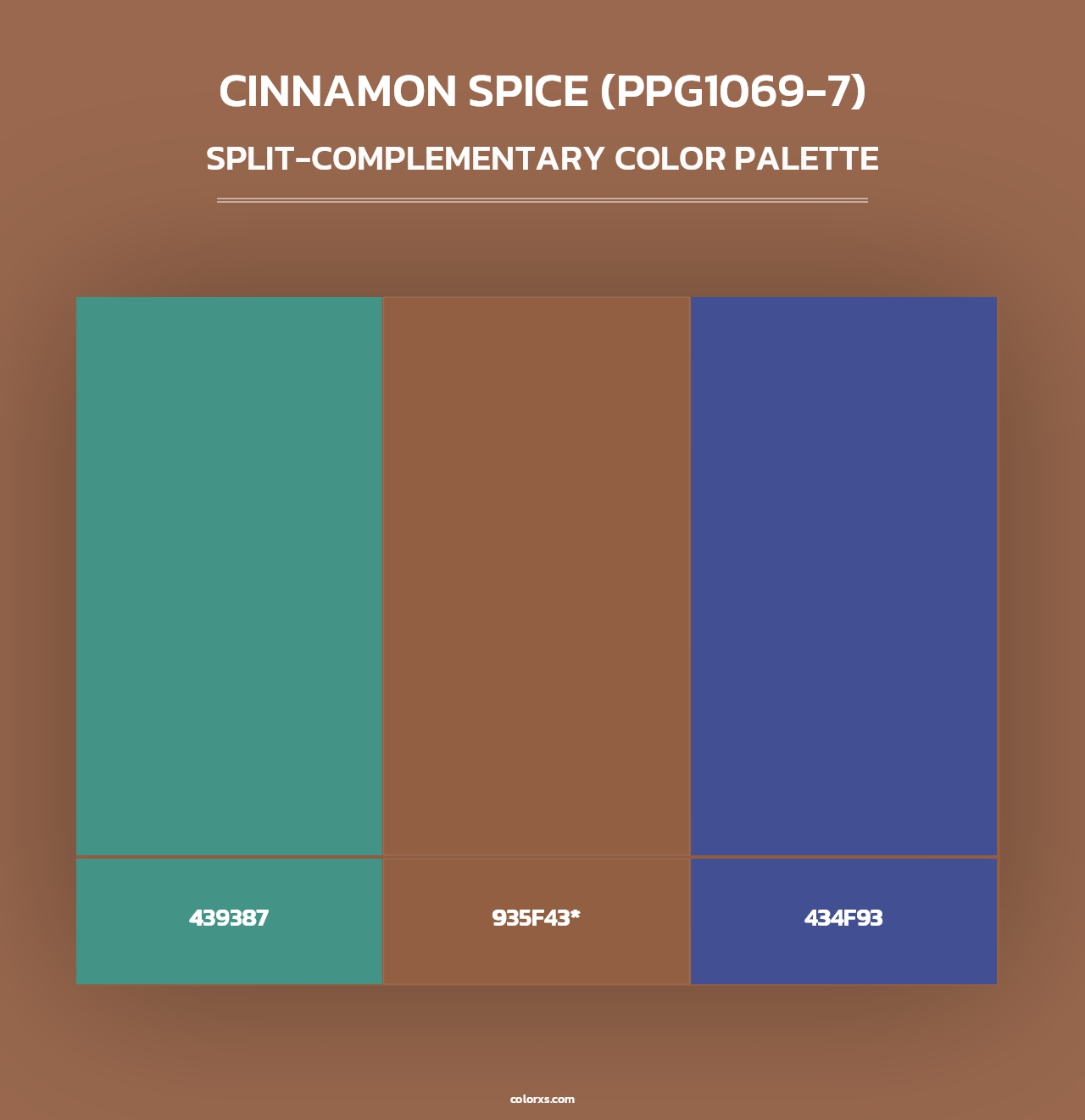 Cinnamon Spice (PPG1069-7) - Split-Complementary Color Palette
