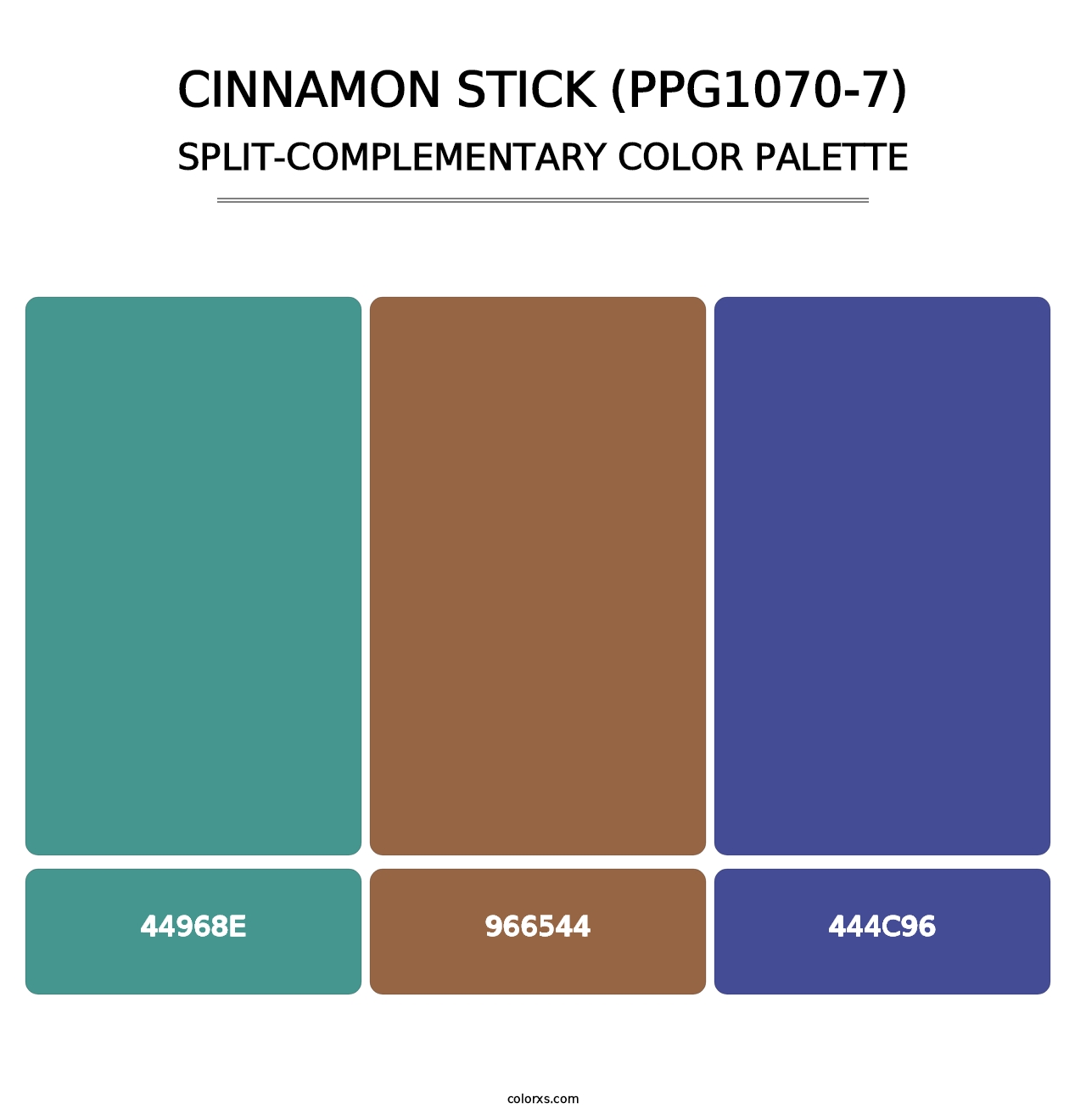 Cinnamon Stick (PPG1070-7) - Split-Complementary Color Palette