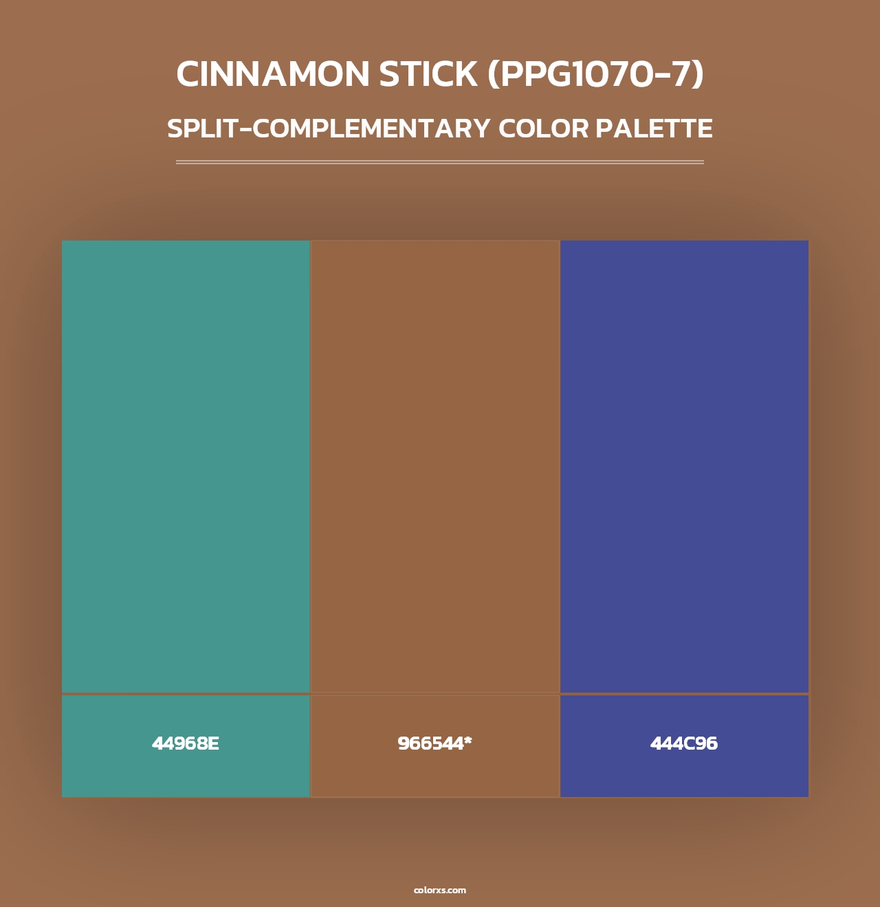 Cinnamon Stick (PPG1070-7) - Split-Complementary Color Palette