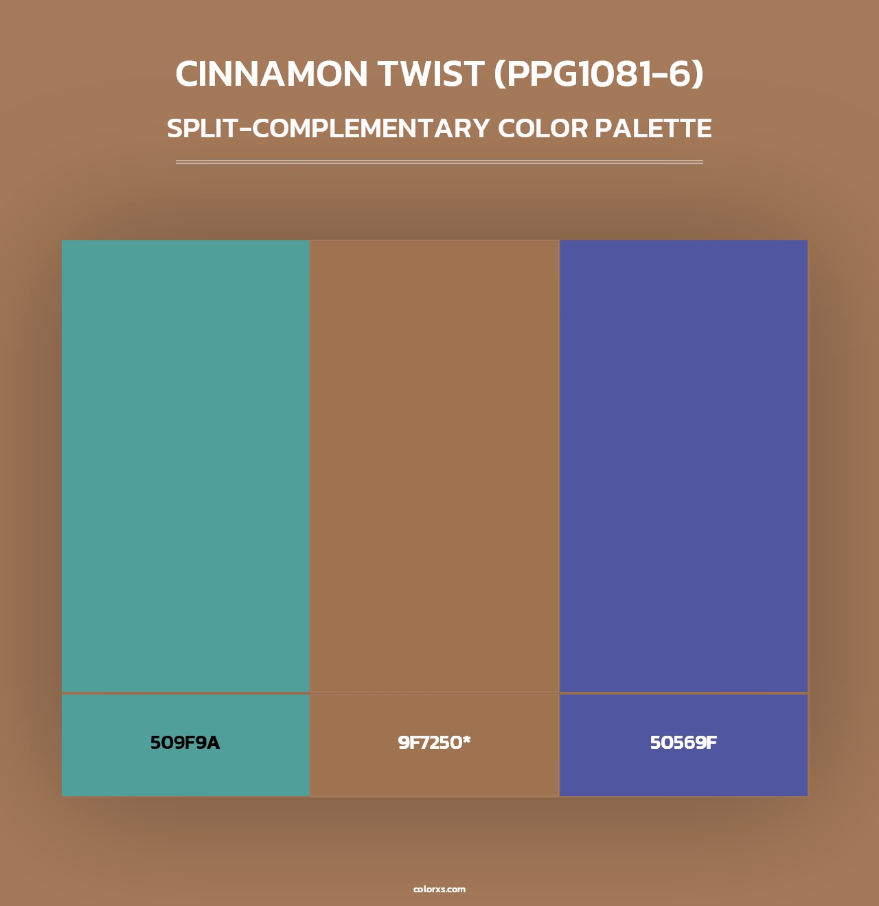 Cinnamon Twist (PPG1081-6) - Split-Complementary Color Palette