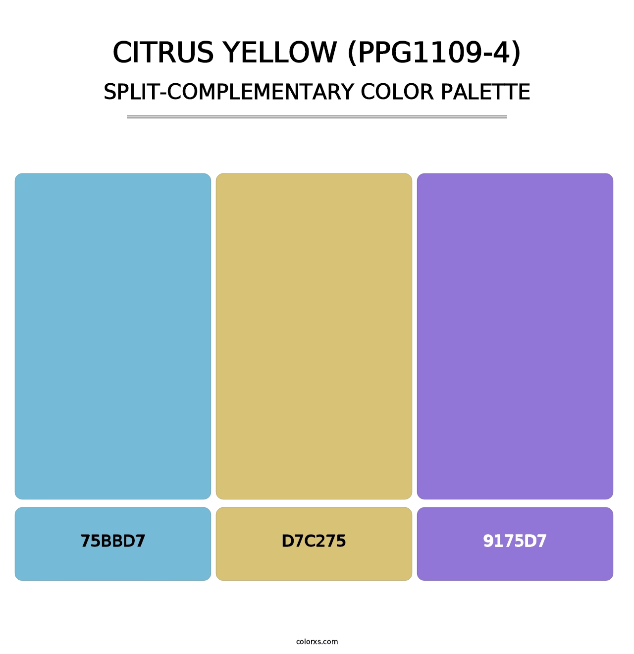 Citrus Yellow (PPG1109-4) - Split-Complementary Color Palette
