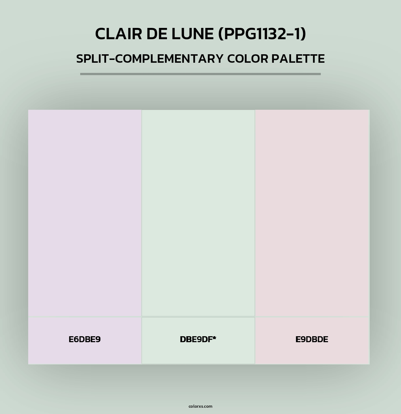 Clair De Lune (PPG1132-1) - Split-Complementary Color Palette