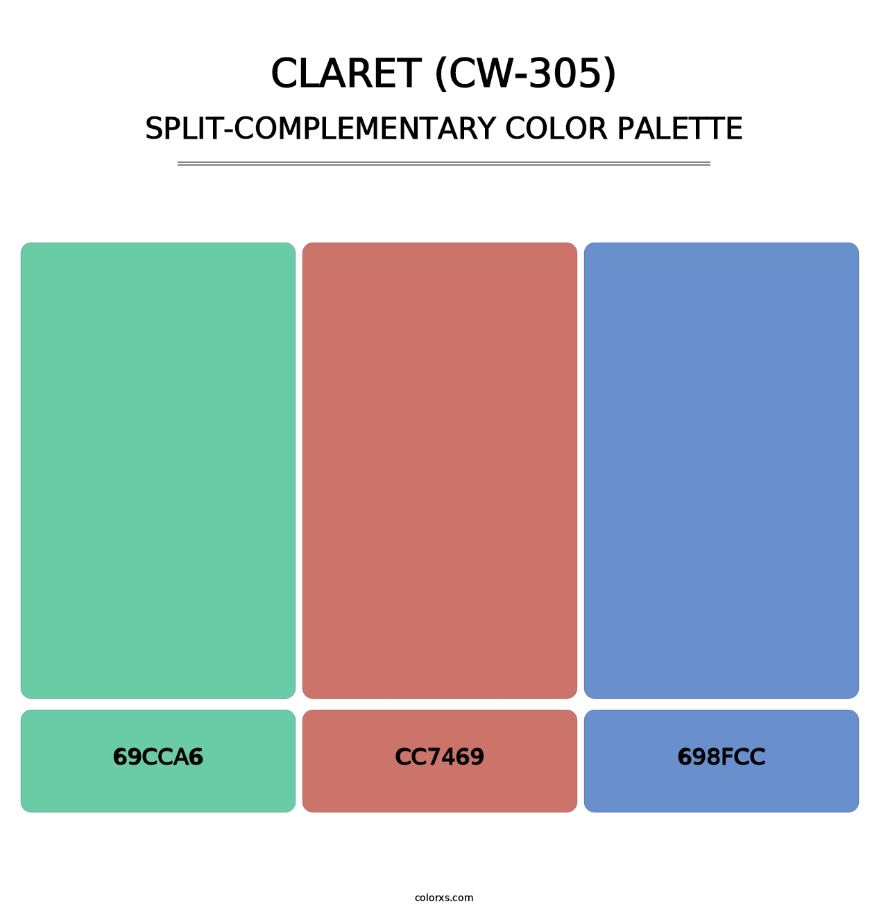 Claret (CW-305) - Split-Complementary Color Palette