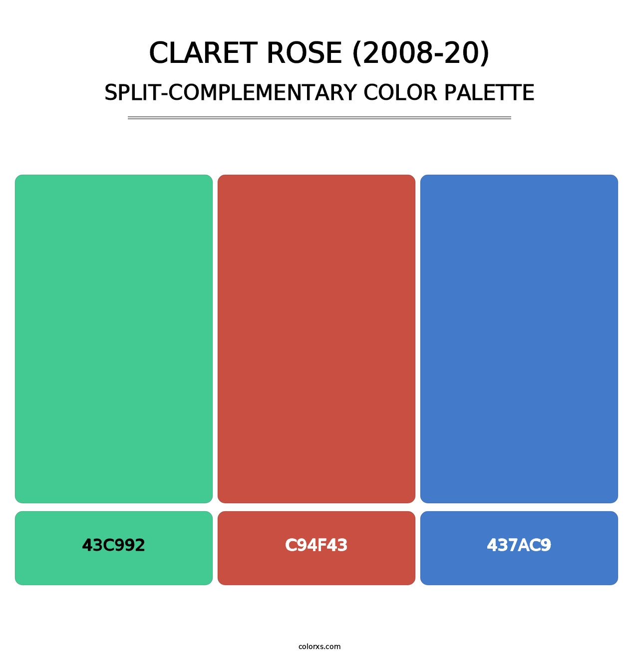 Claret Rose (2008-20) - Split-Complementary Color Palette