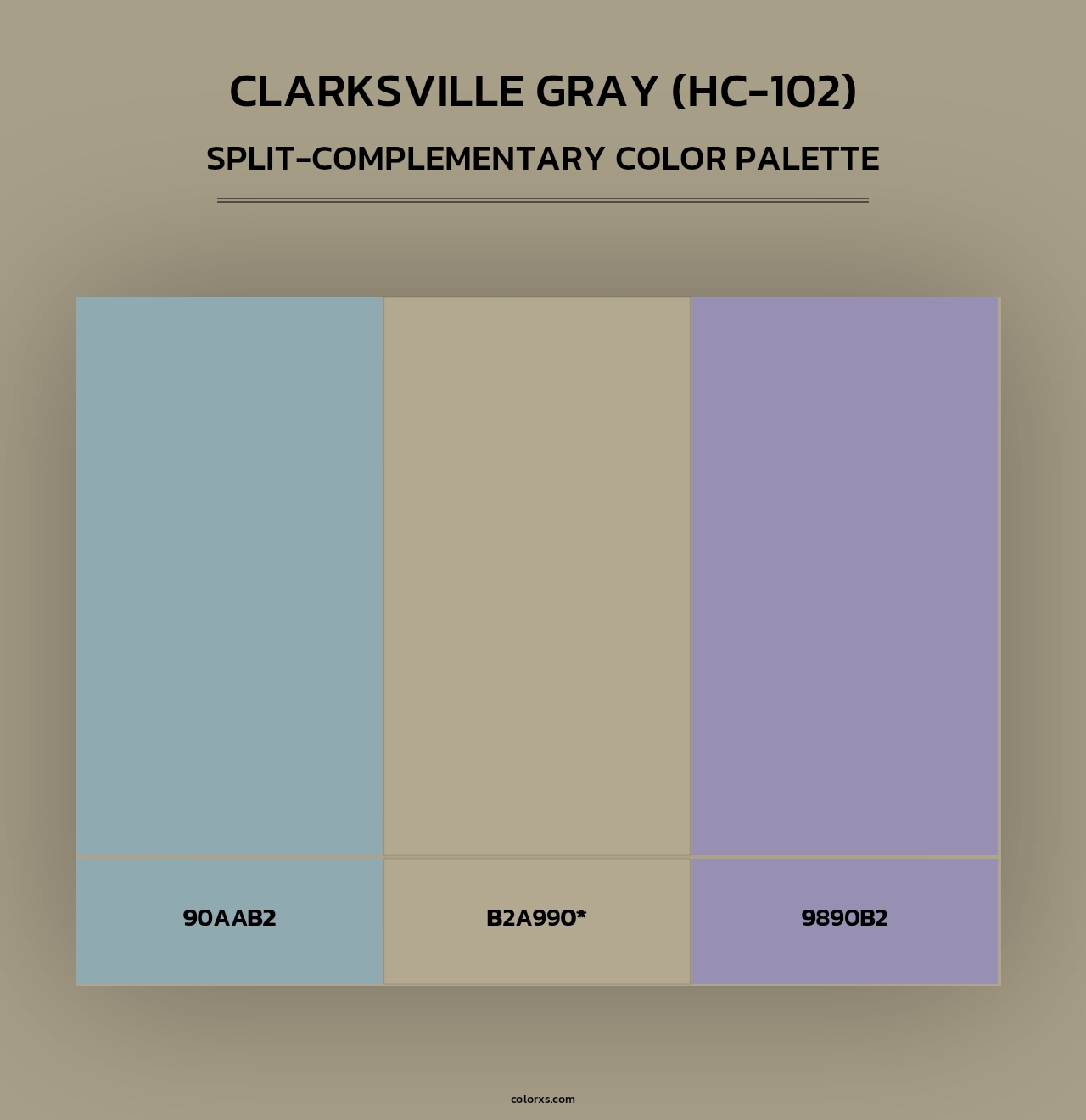 Clarksville Gray (HC-102) - Split-Complementary Color Palette