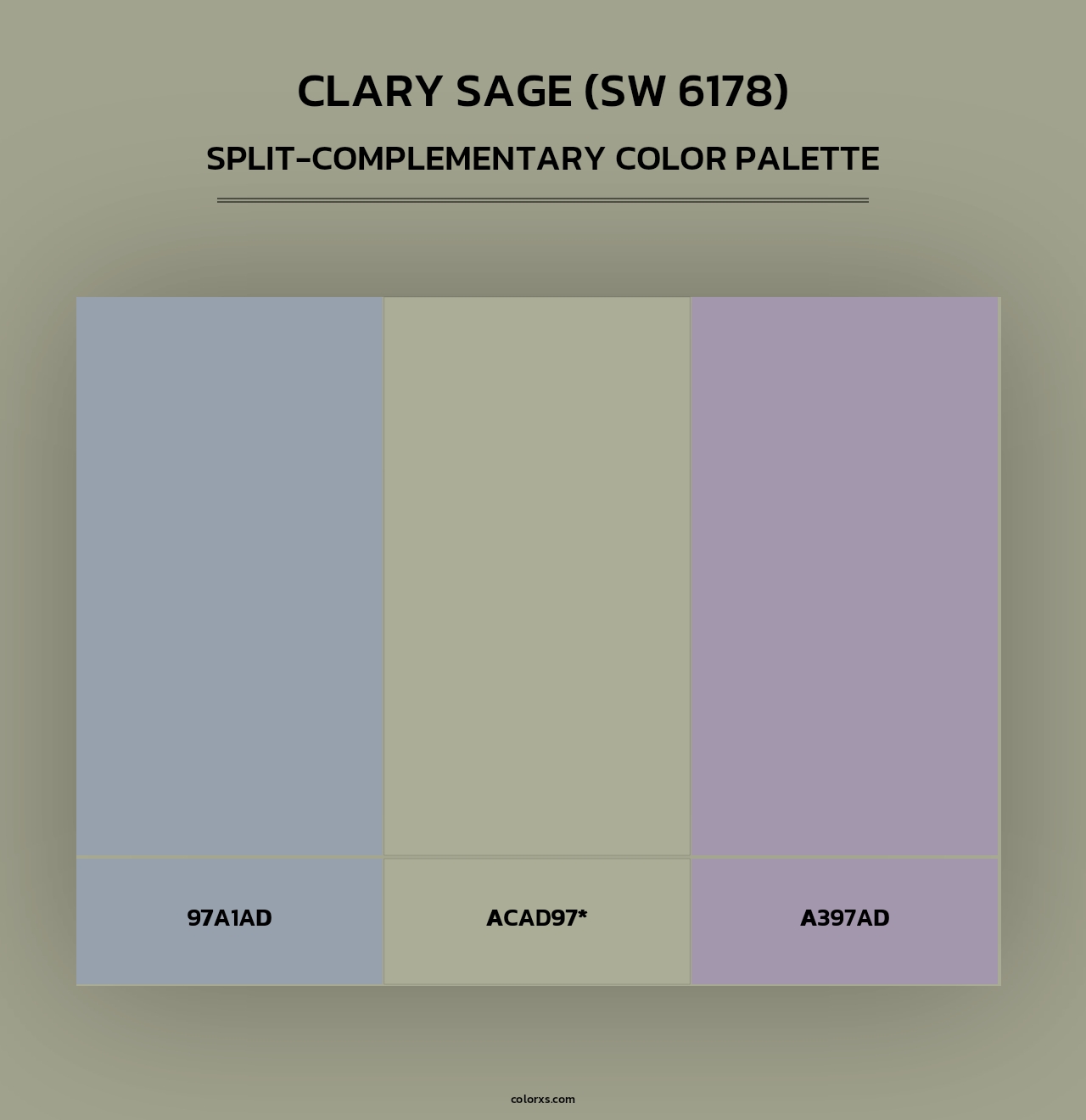 Clary Sage (SW 6178) - Split-Complementary Color Palette