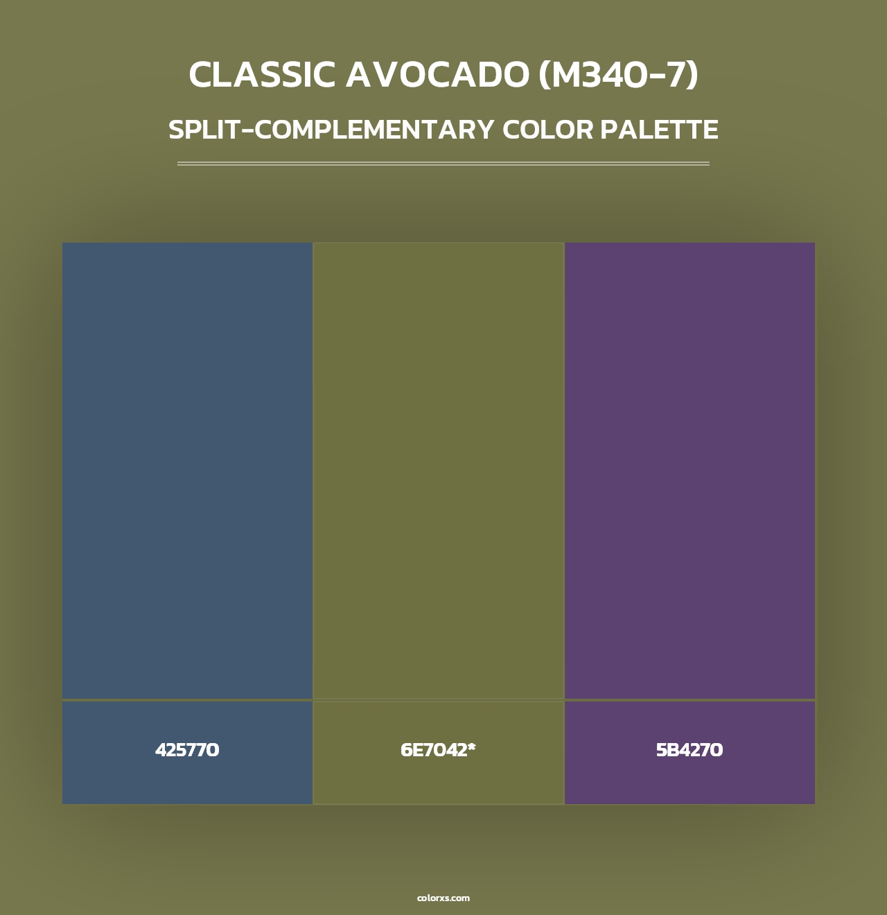 Classic Avocado (M340-7) - Split-Complementary Color Palette