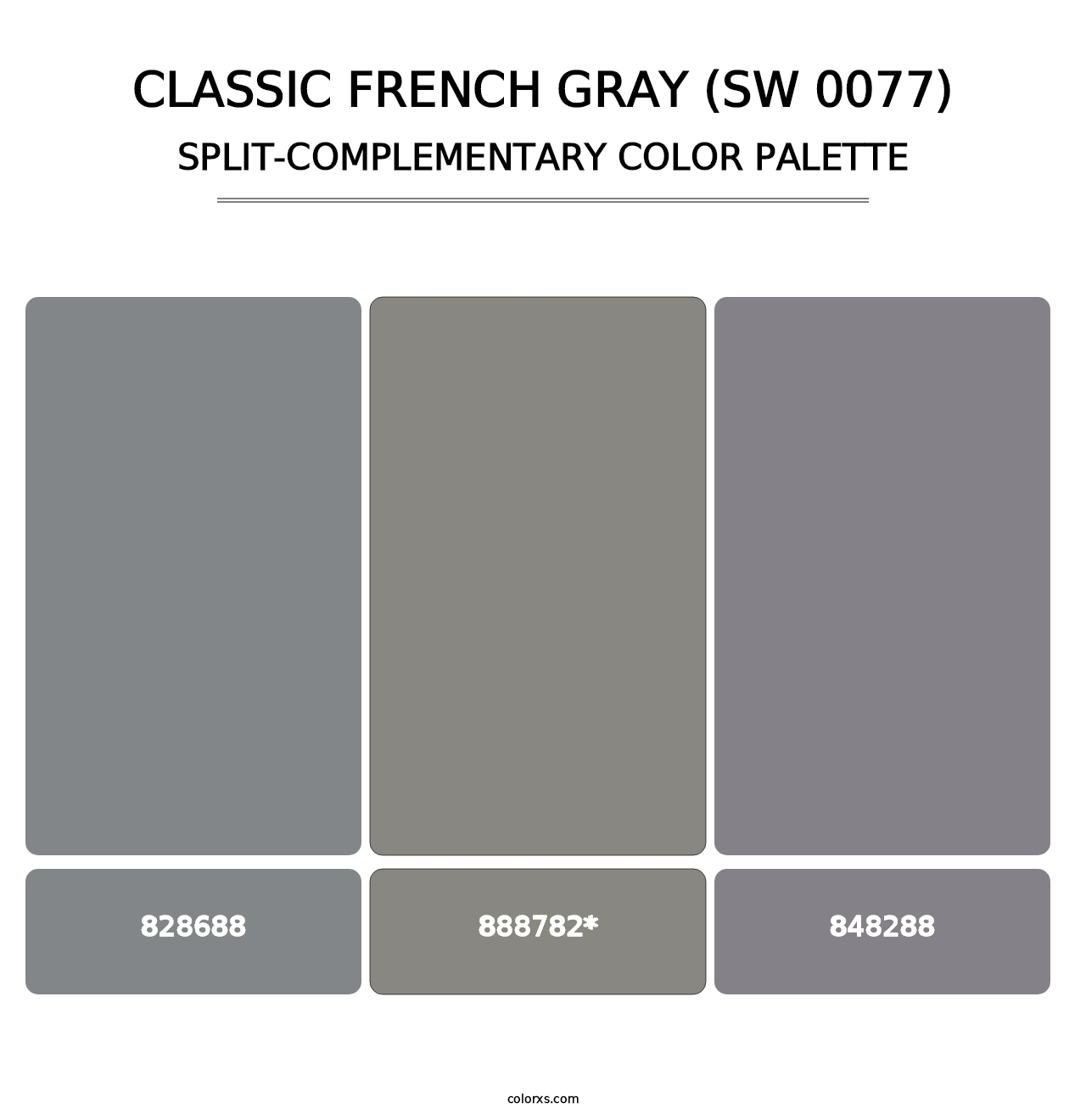 Classic French Gray (SW 0077) - Split-Complementary Color Palette