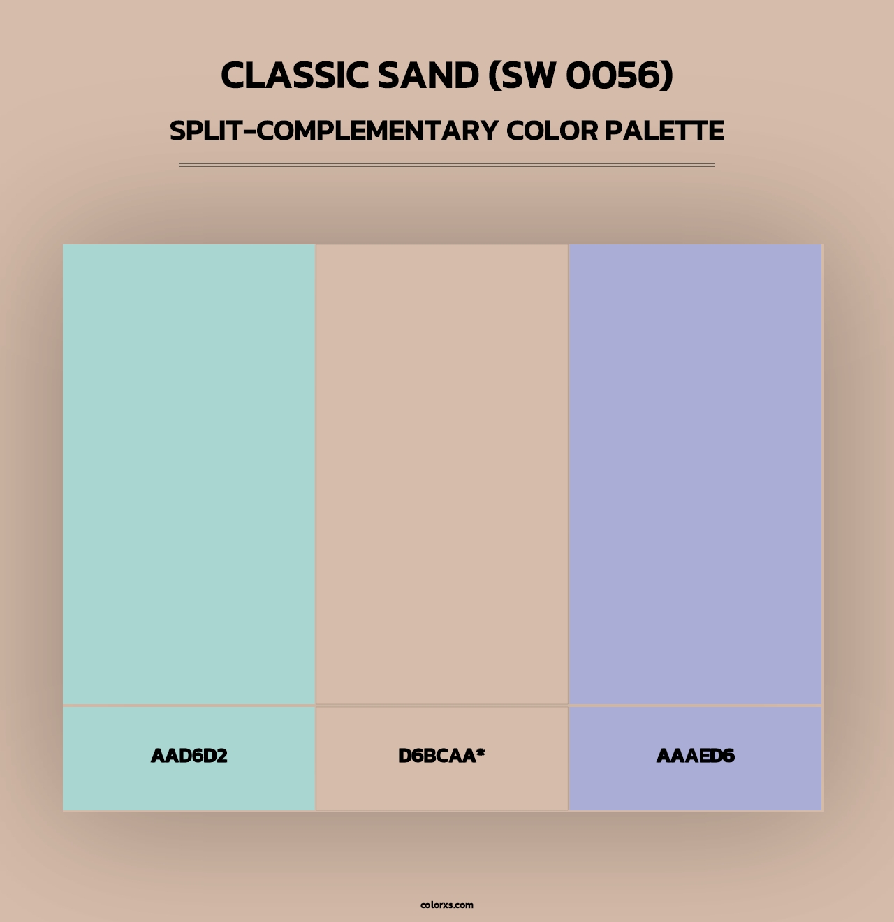 Classic Sand (SW 0056) - Split-Complementary Color Palette