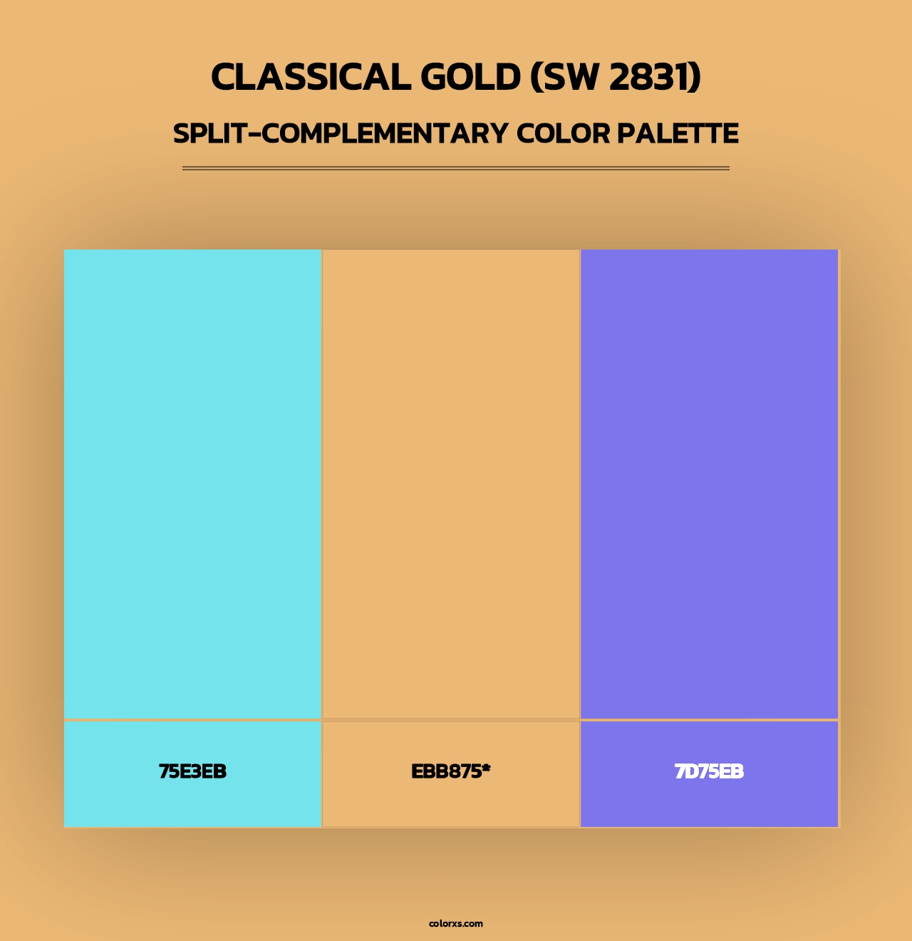 Classical Gold (SW 2831) - Split-Complementary Color Palette