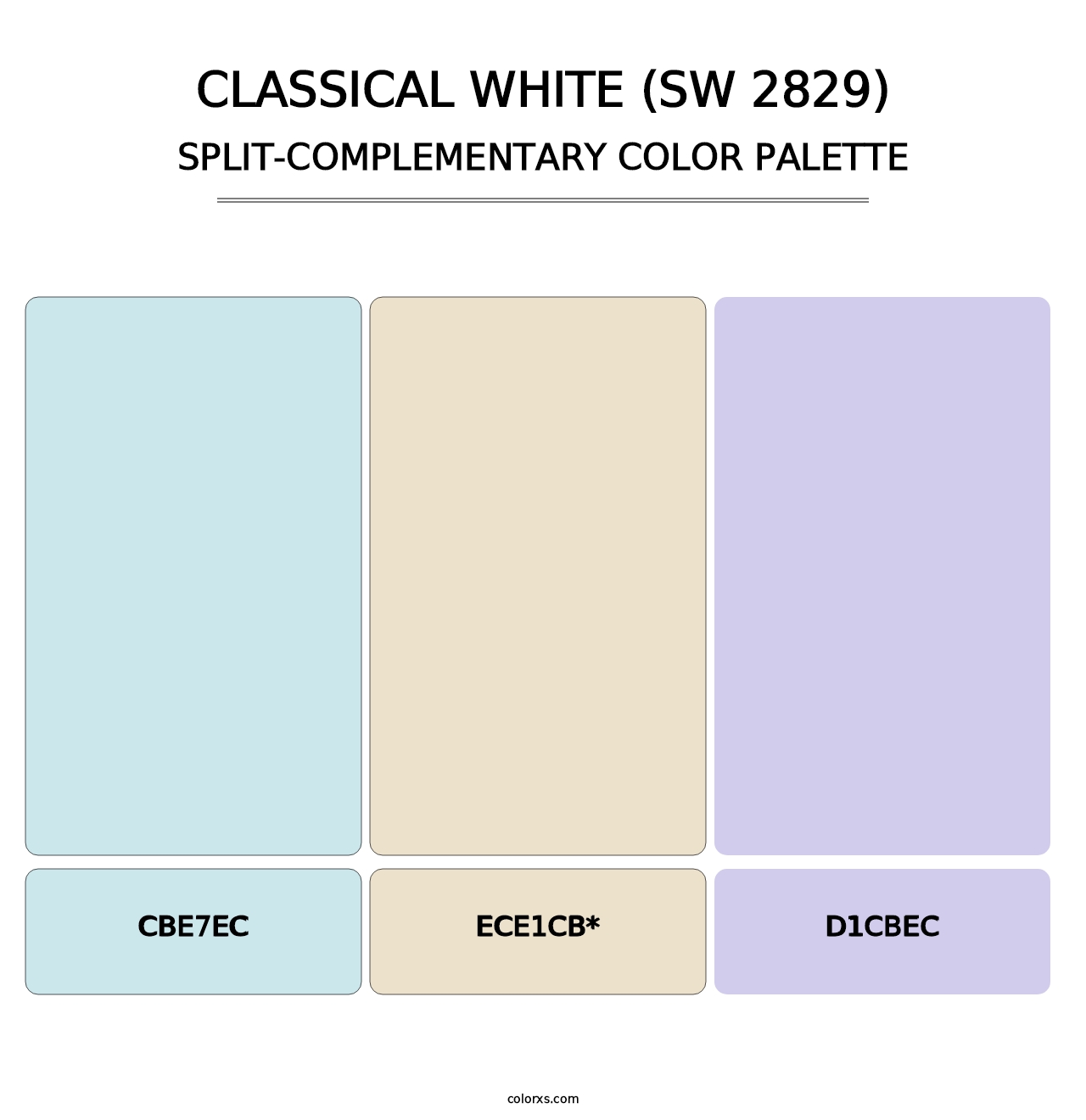 Classical White (SW 2829) - Split-Complementary Color Palette