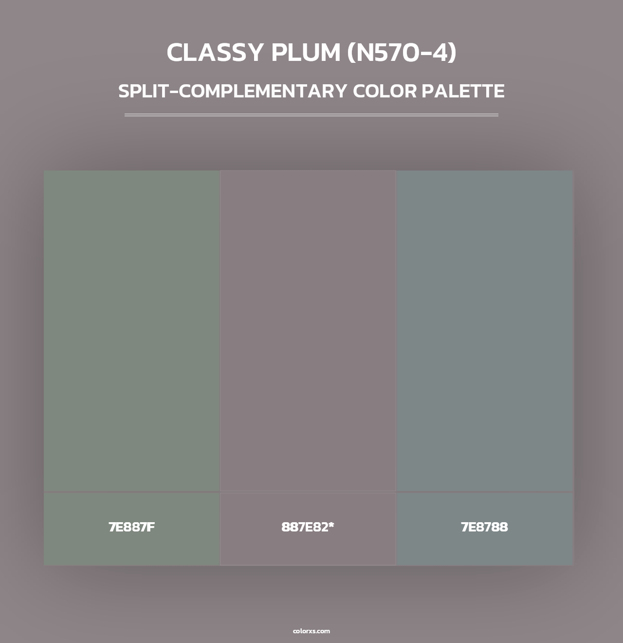 Classy Plum (N570-4) - Split-Complementary Color Palette