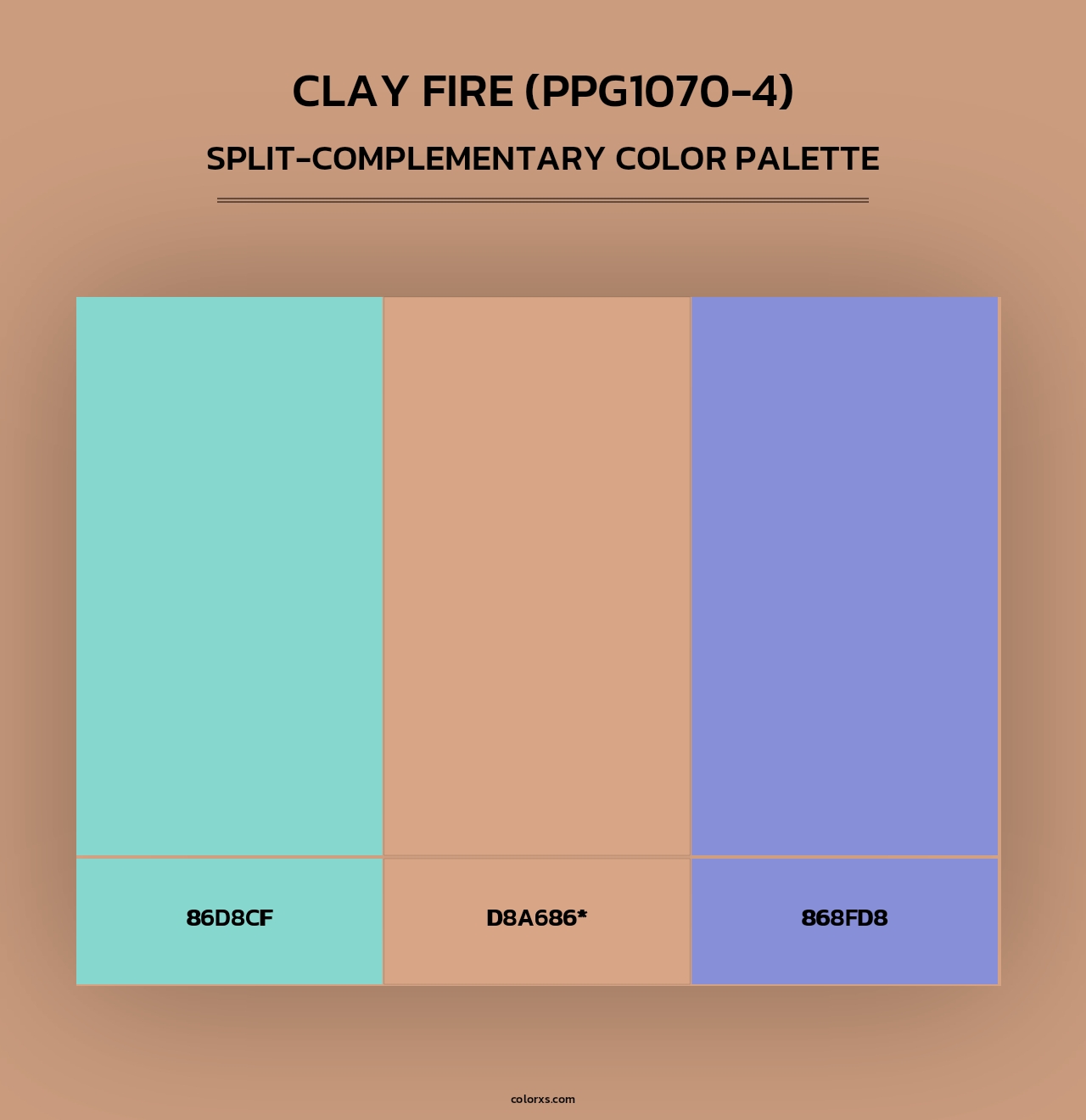 Clay Fire (PPG1070-4) - Split-Complementary Color Palette