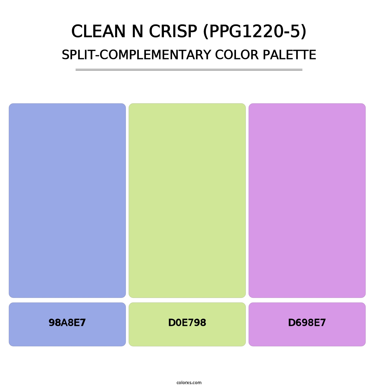Clean N Crisp (PPG1220-5) - Split-Complementary Color Palette