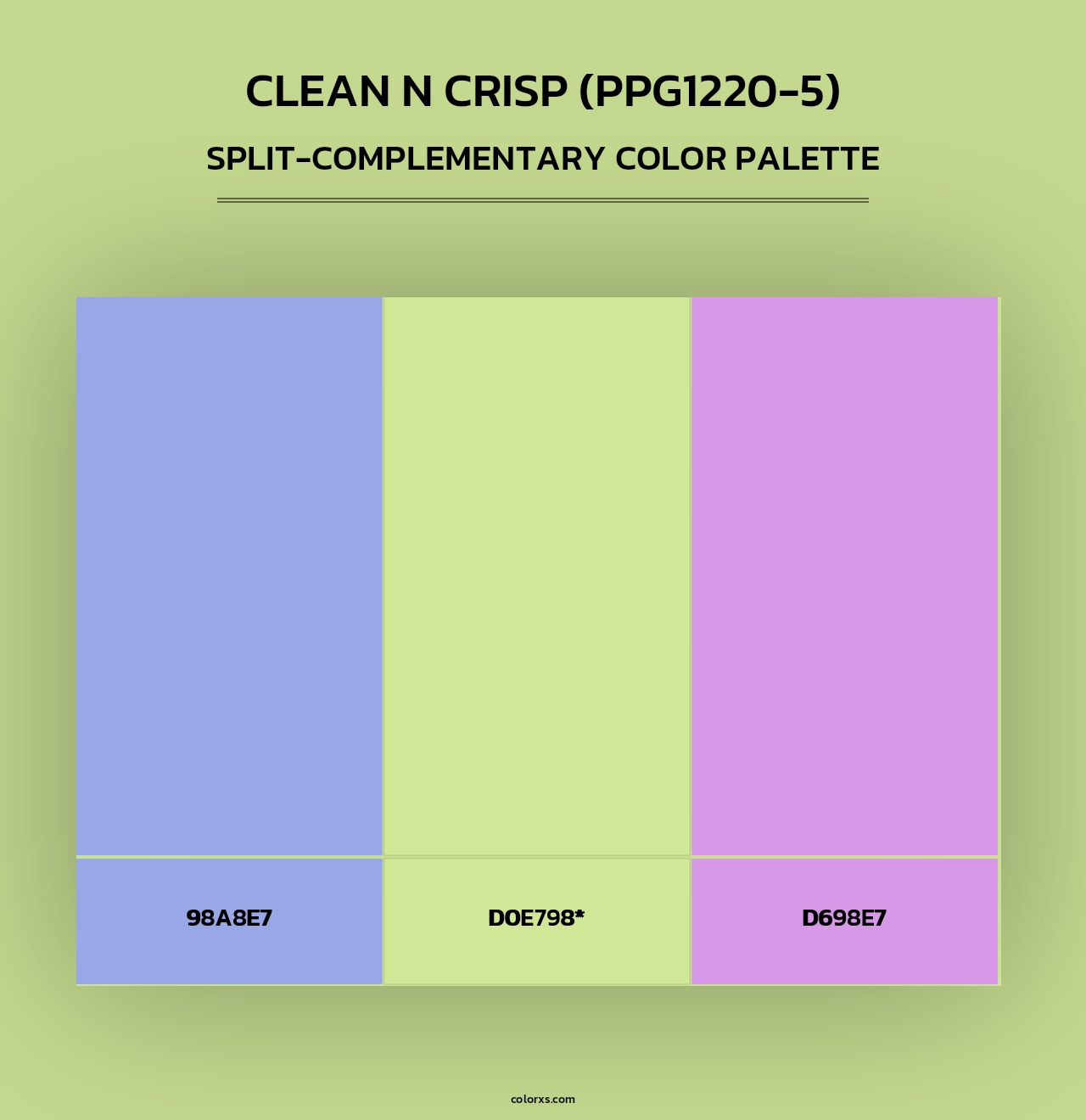 Clean N Crisp (PPG1220-5) - Split-Complementary Color Palette