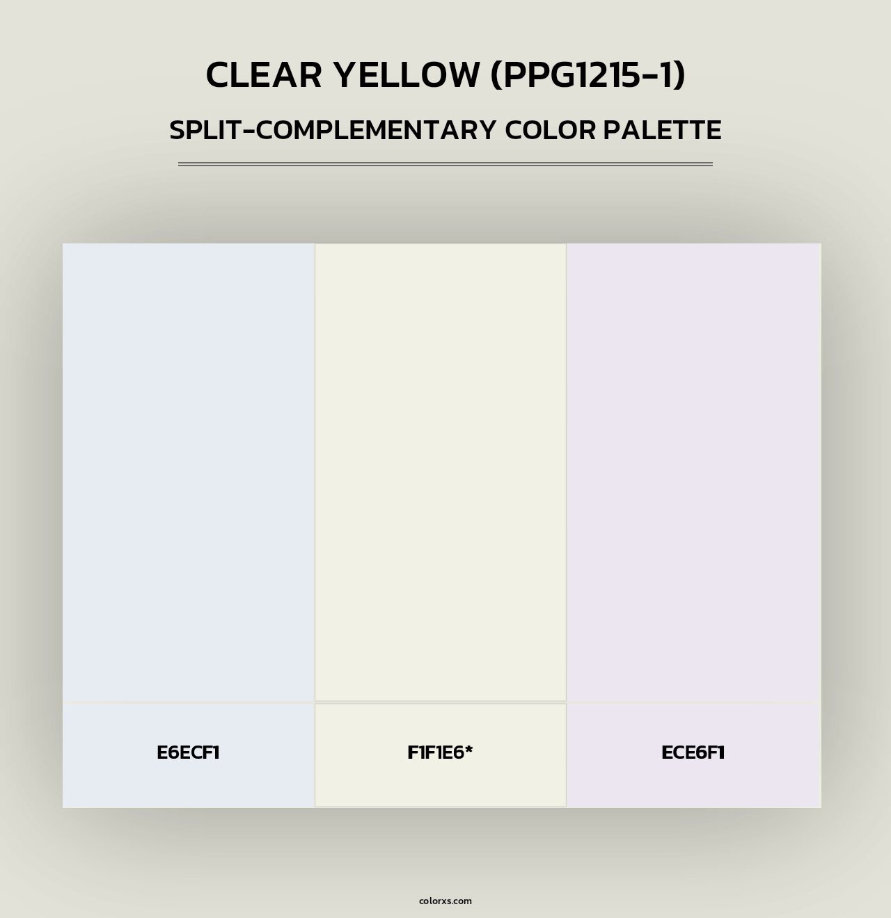 Clear Yellow (PPG1215-1) - Split-Complementary Color Palette