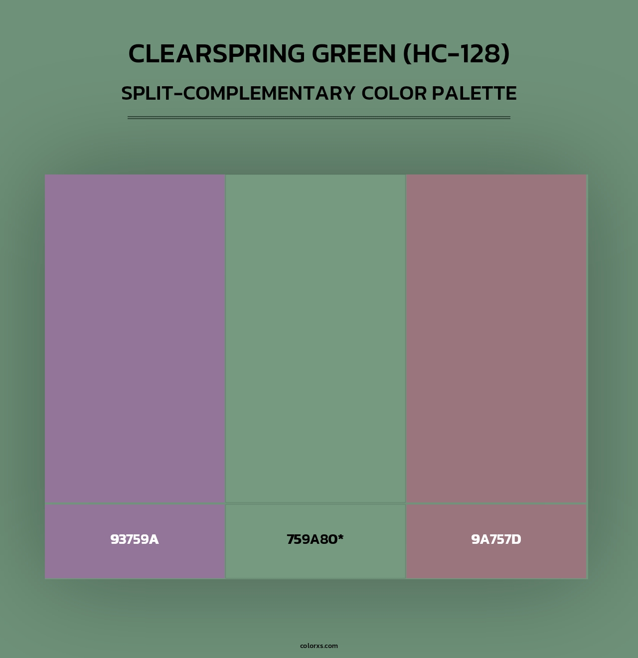 Clearspring Green (HC-128) - Split-Complementary Color Palette