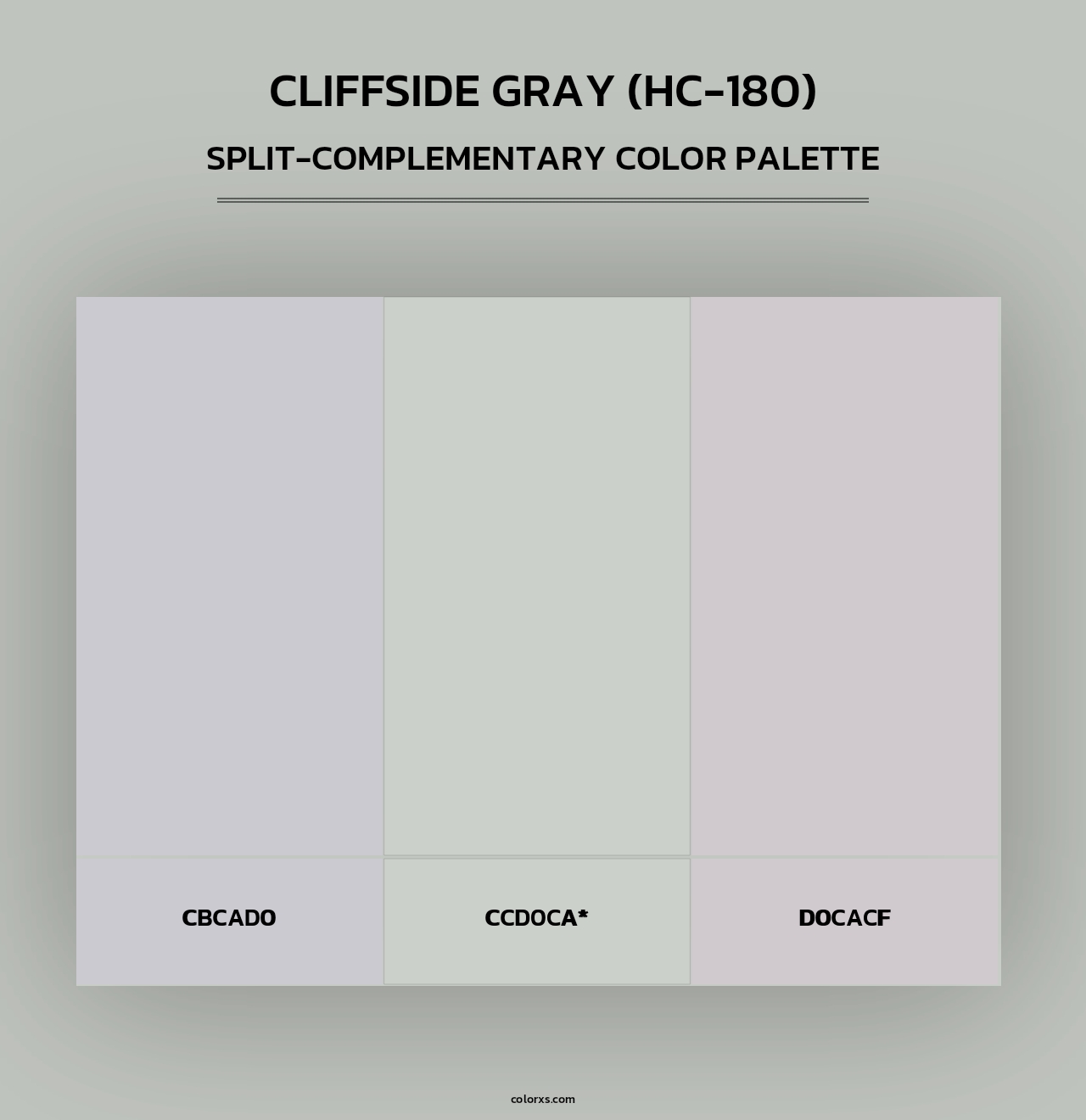 Cliffside Gray (HC-180) - Split-Complementary Color Palette