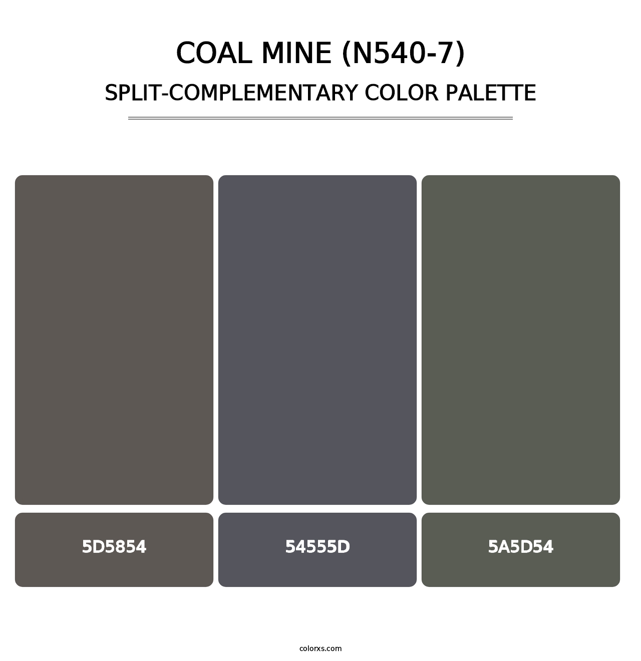 Coal Mine (N540-7) - Split-Complementary Color Palette