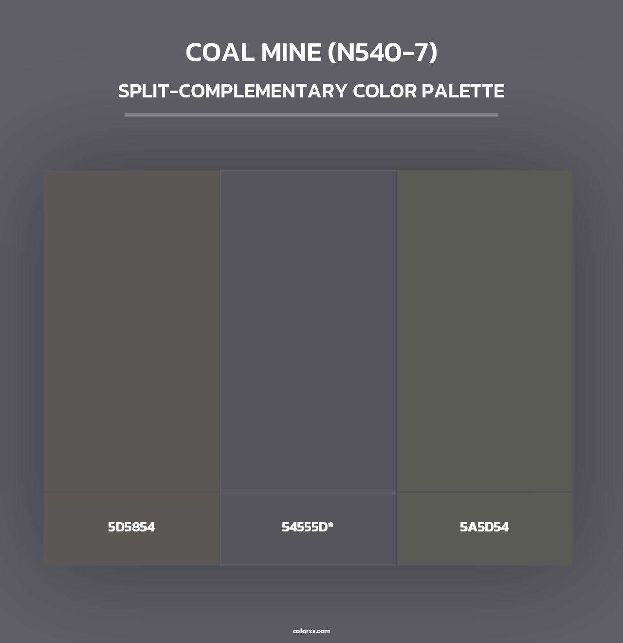 Coal Mine (N540-7) - Split-Complementary Color Palette