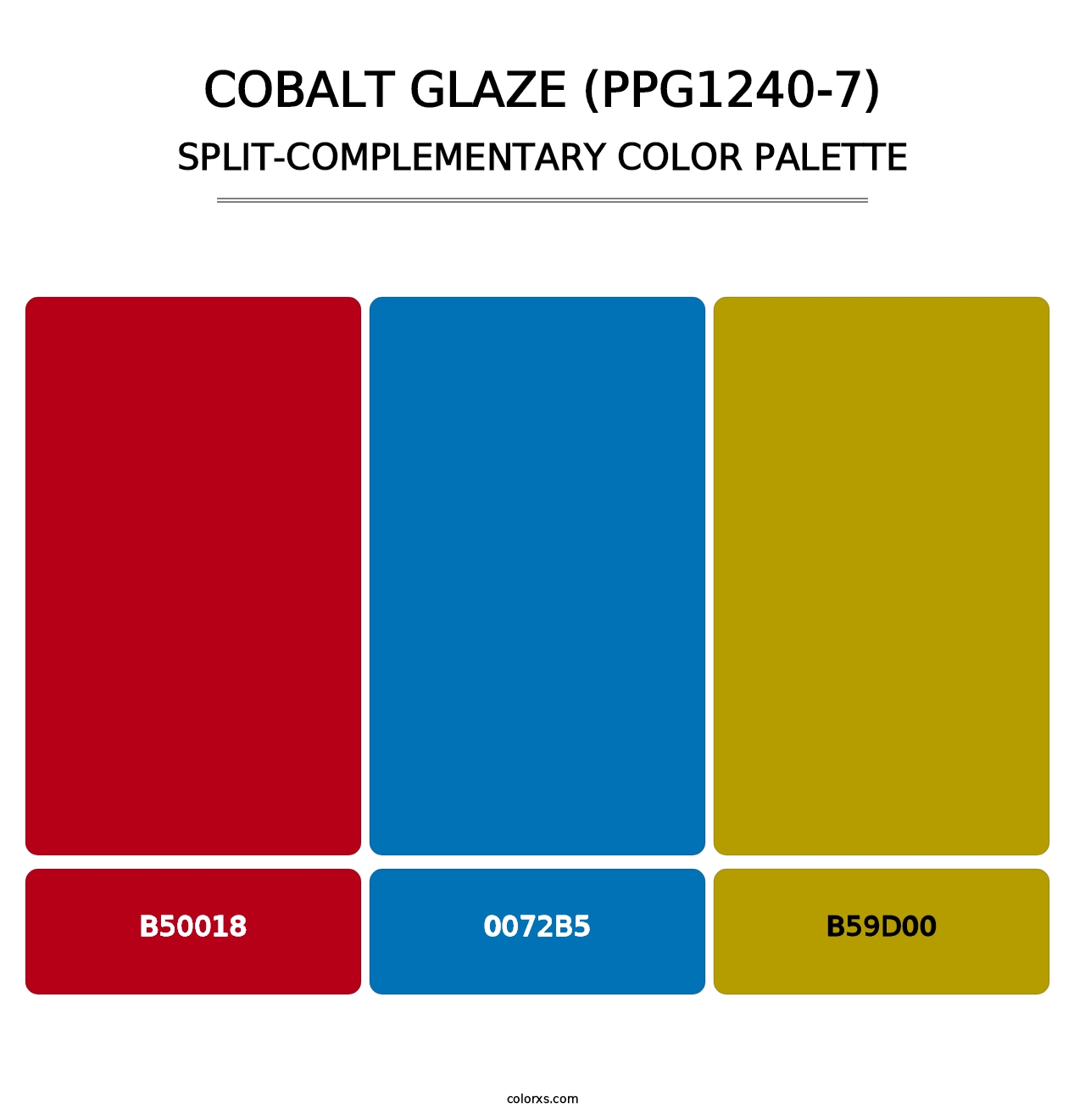 Cobalt Glaze (PPG1240-7) - Split-Complementary Color Palette