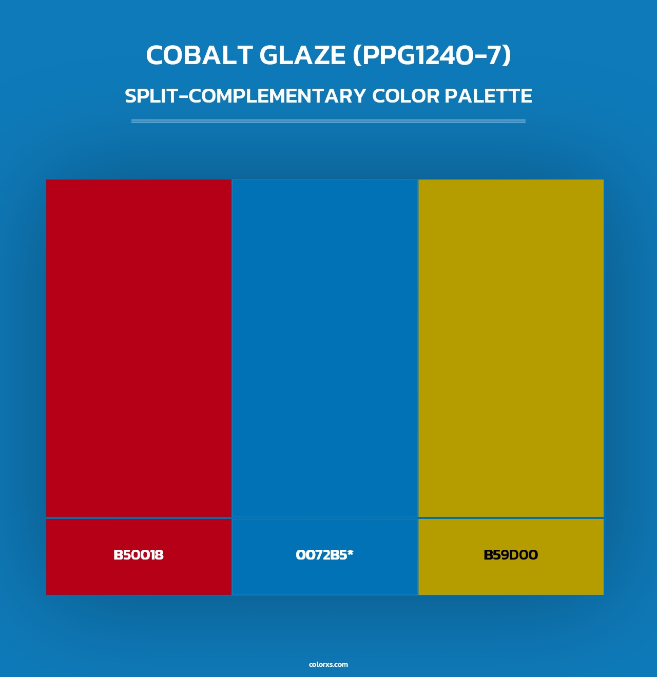 Cobalt Glaze (PPG1240-7) - Split-Complementary Color Palette