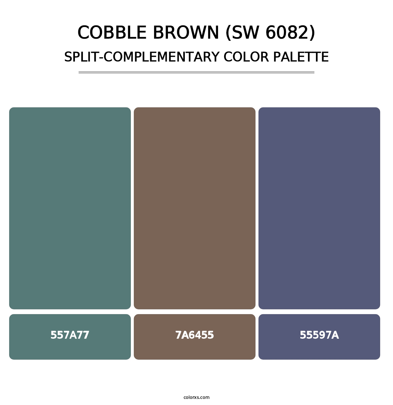 Cobble Brown (SW 6082) - Split-Complementary Color Palette