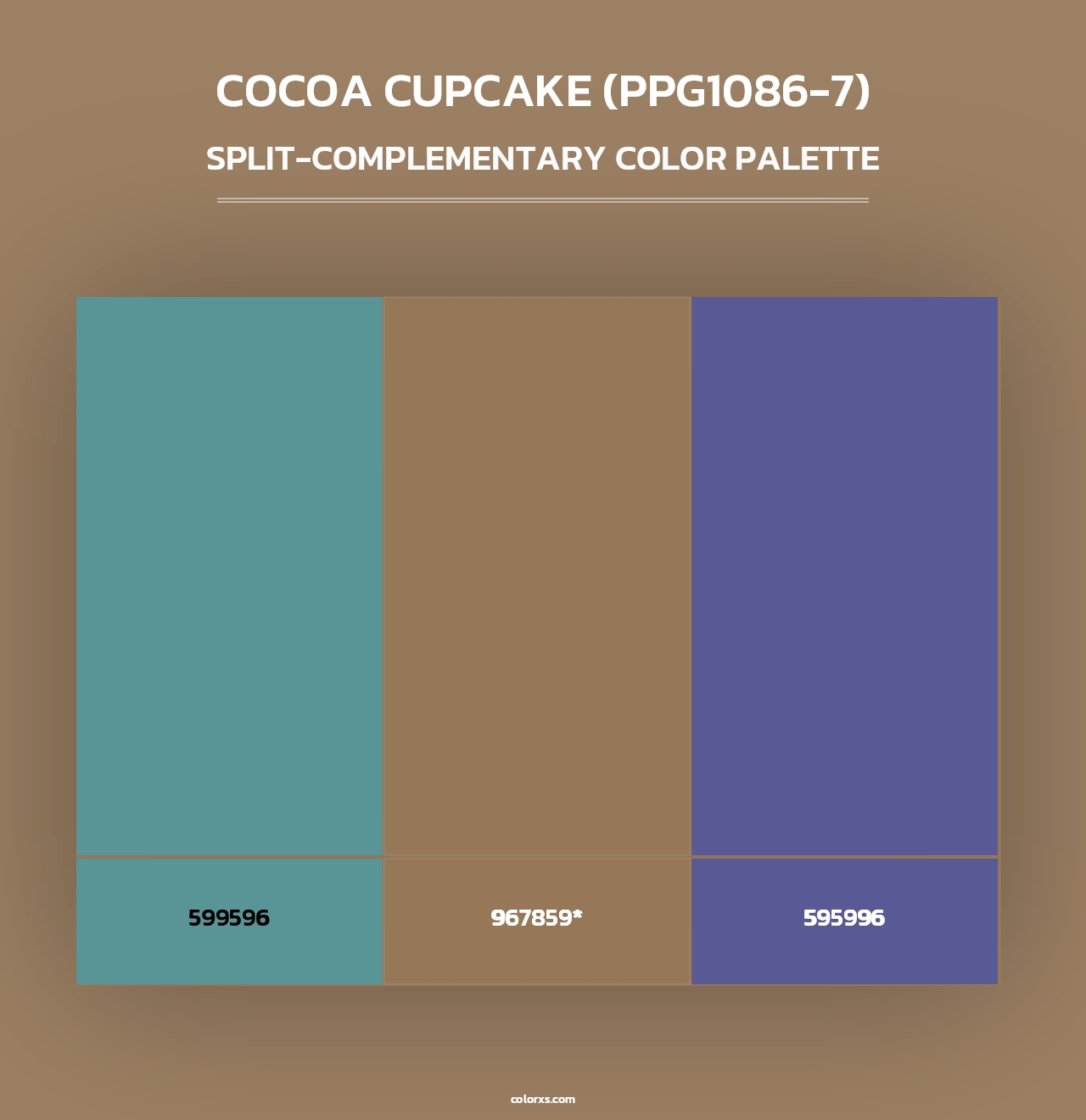 Cocoa Cupcake (PPG1086-7) - Split-Complementary Color Palette