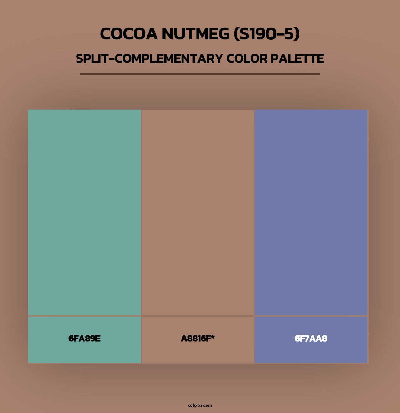 Cocoa Nutmeg (S190-5) - Split-Complementary Color Palette