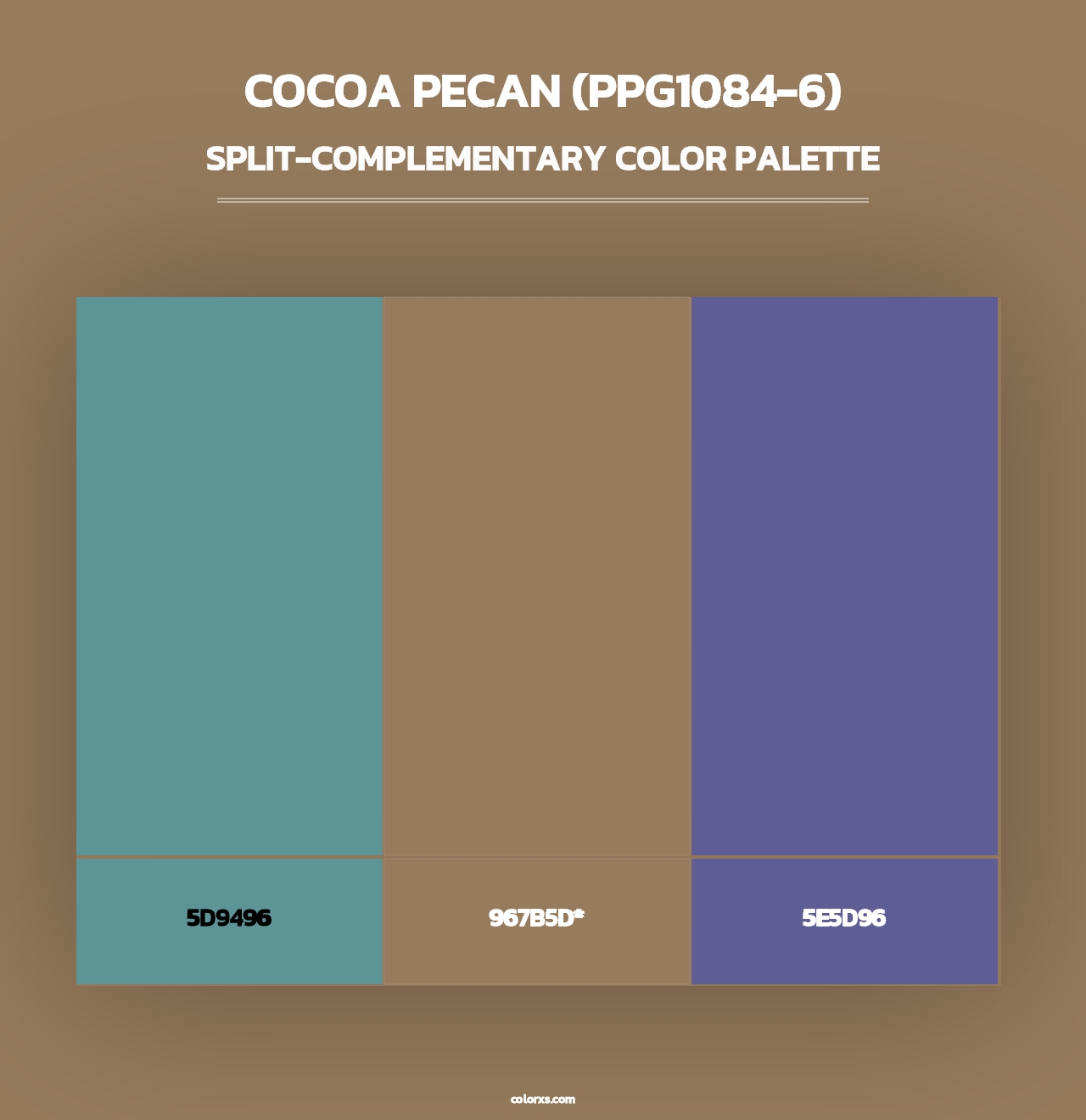 Cocoa Pecan (PPG1084-6) - Split-Complementary Color Palette