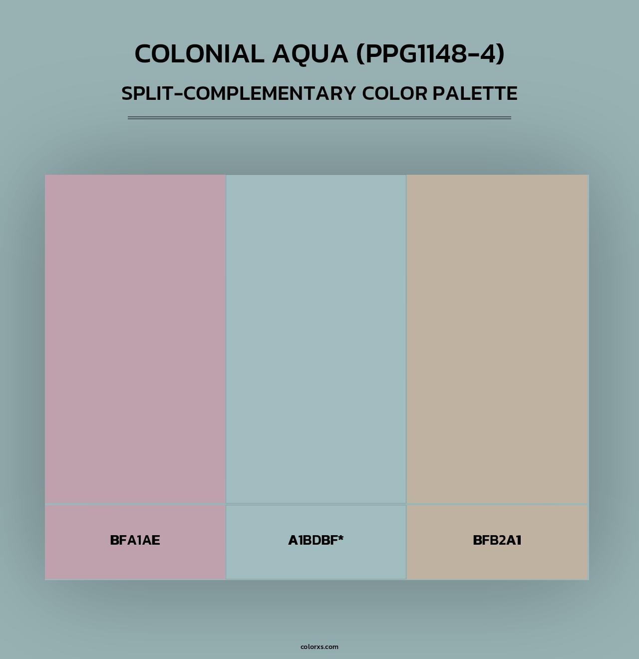 Colonial Aqua (PPG1148-4) - Split-Complementary Color Palette