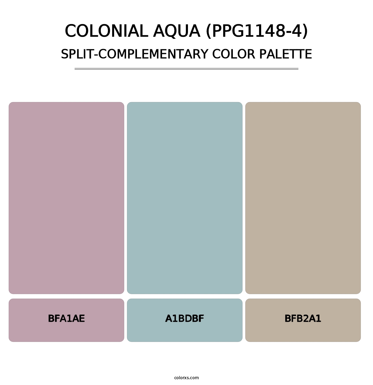 Colonial Aqua (PPG1148-4) - Split-Complementary Color Palette