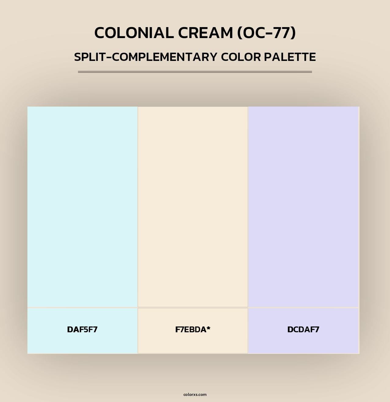 Colonial Cream (OC-77) - Split-Complementary Color Palette