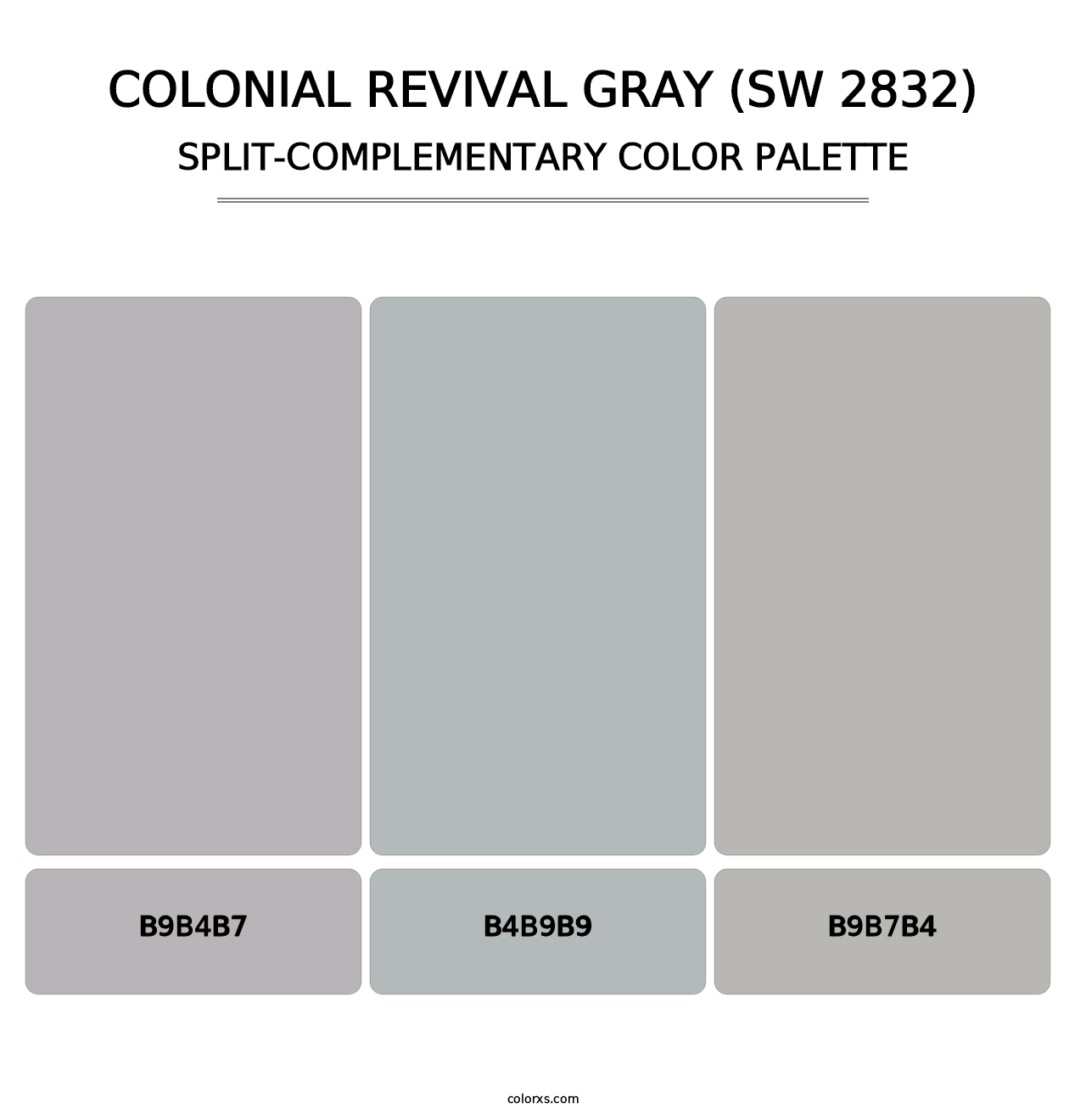 Colonial Revival Gray (SW 2832) - Split-Complementary Color Palette